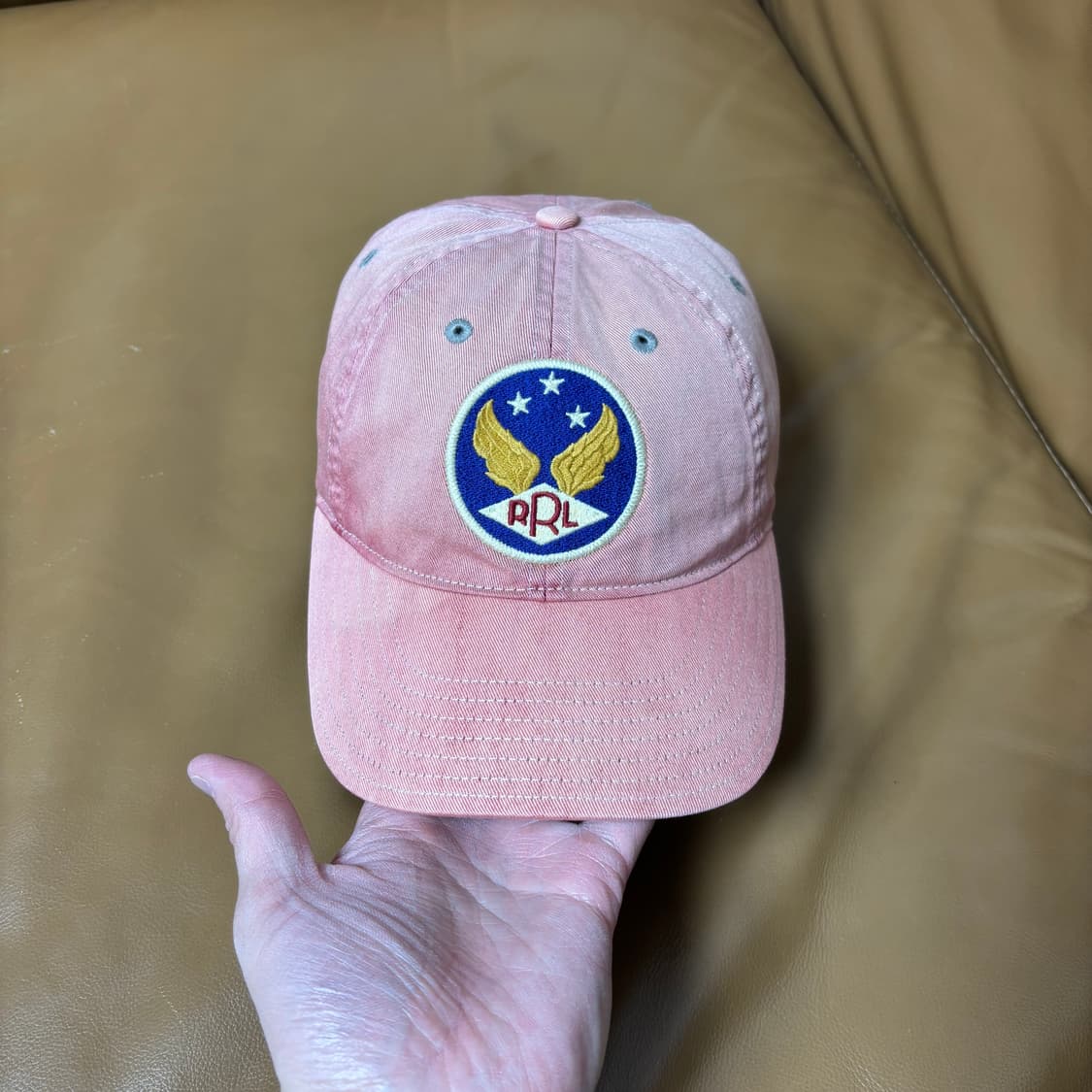 RRL 더블알엘 랄프로렌 폴로 윙로고 6패널 볼캡 모자 워시드 레드 상품이미지2