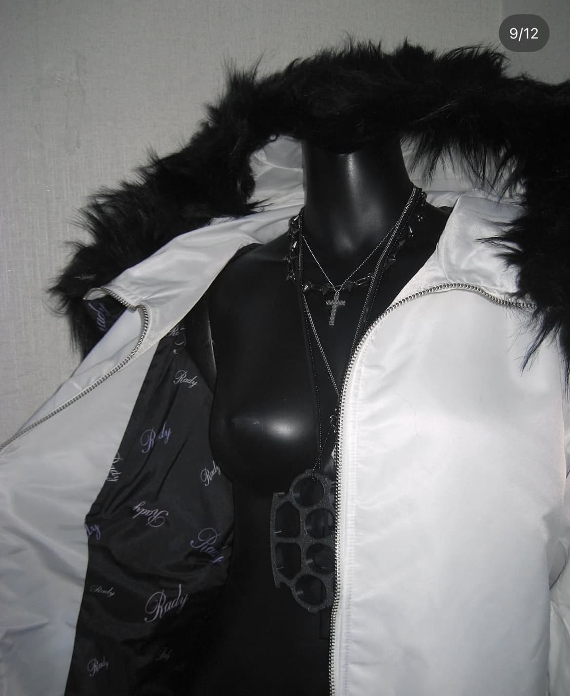 갸루 펑크 퍼 후드 투지퍼 봄버 자켓 상품이미지3