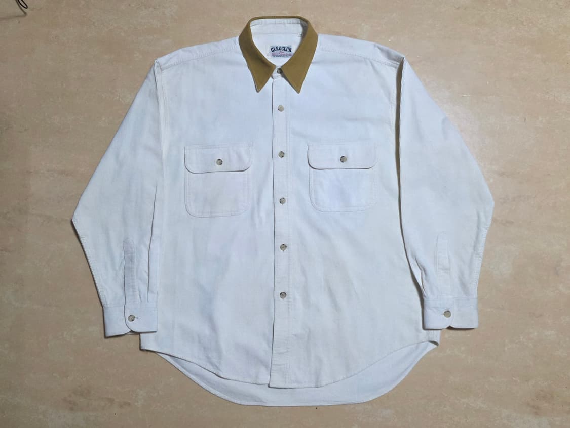 [A급/희귀] GLEE CLUB 코듀로이 x 스웨이드 배색 워크셔츠 상품이미지4