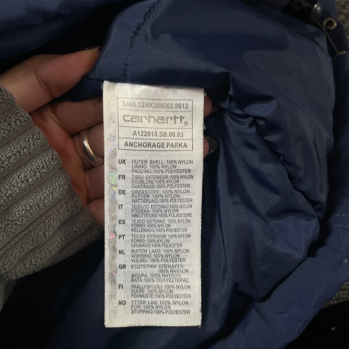 칼하트 네이비 멀티 포켓 앵커리지 패딩 XS 상품이미지6