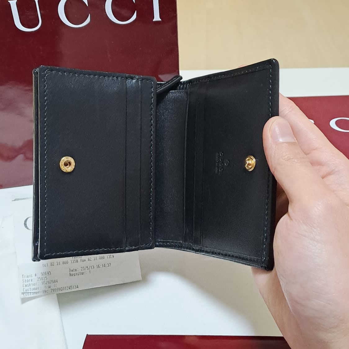 [정품/영수증풀세트] 구찌 홀스빗 지갑 (희소한 블랙 화이트 조합) 상품이미지4