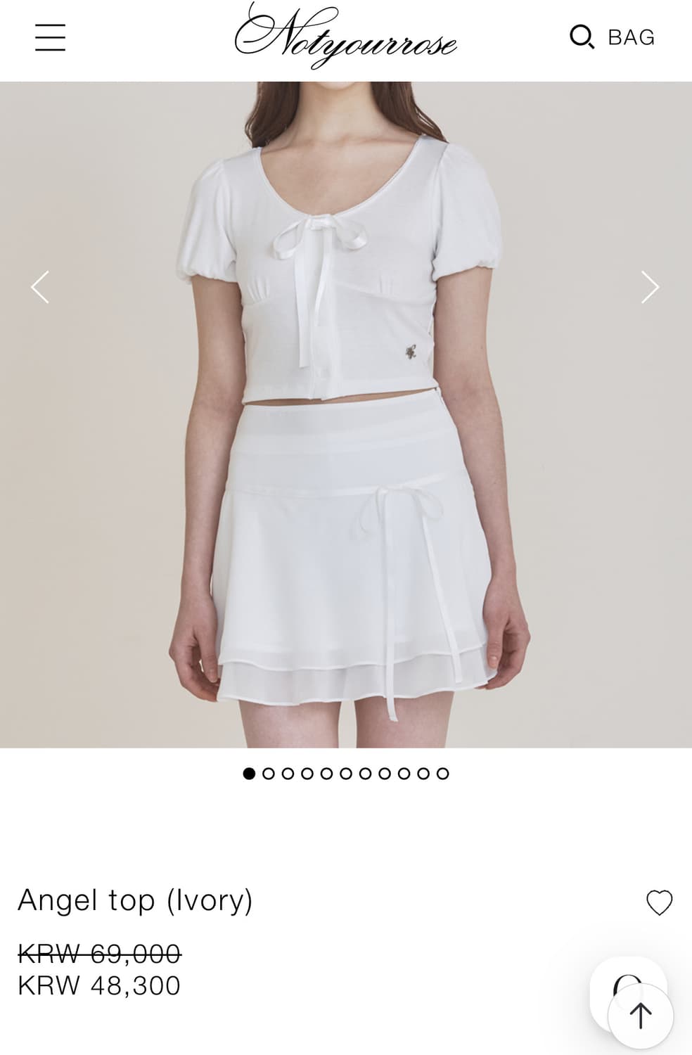 (새상품) 낫유어로즈 엔젤탑 아이보리 상품이미지4