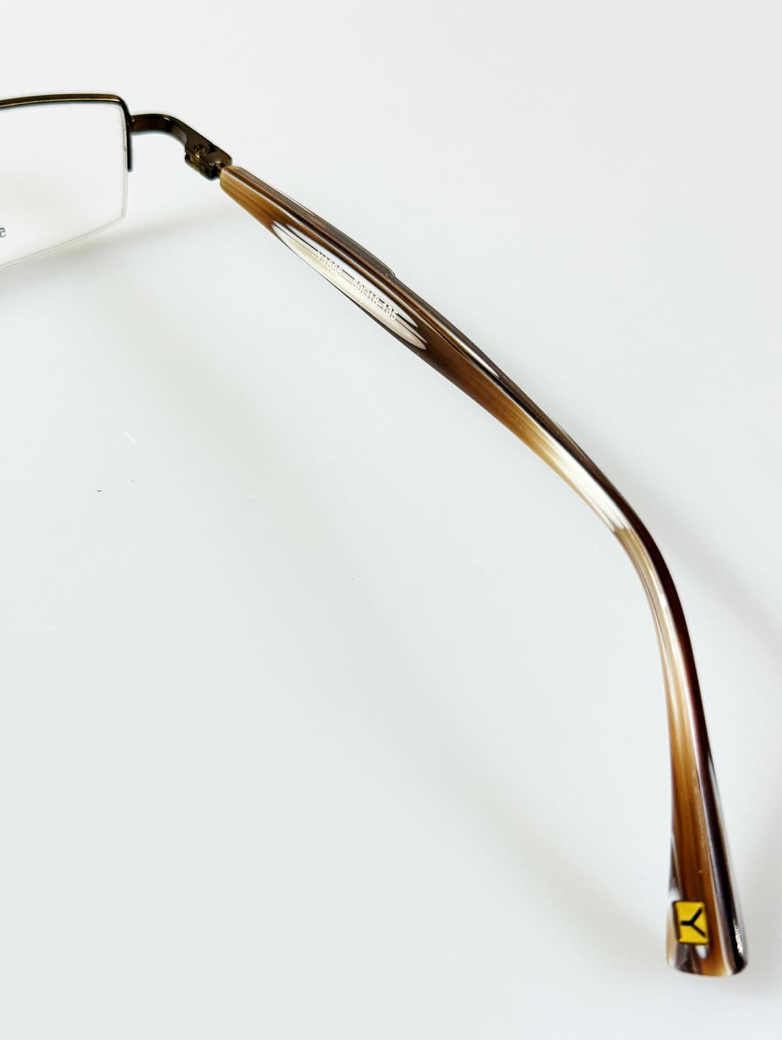 YUPPIE 브라운 메탈 반무테 스퀘어 빈티지 안경 상품이미지6
