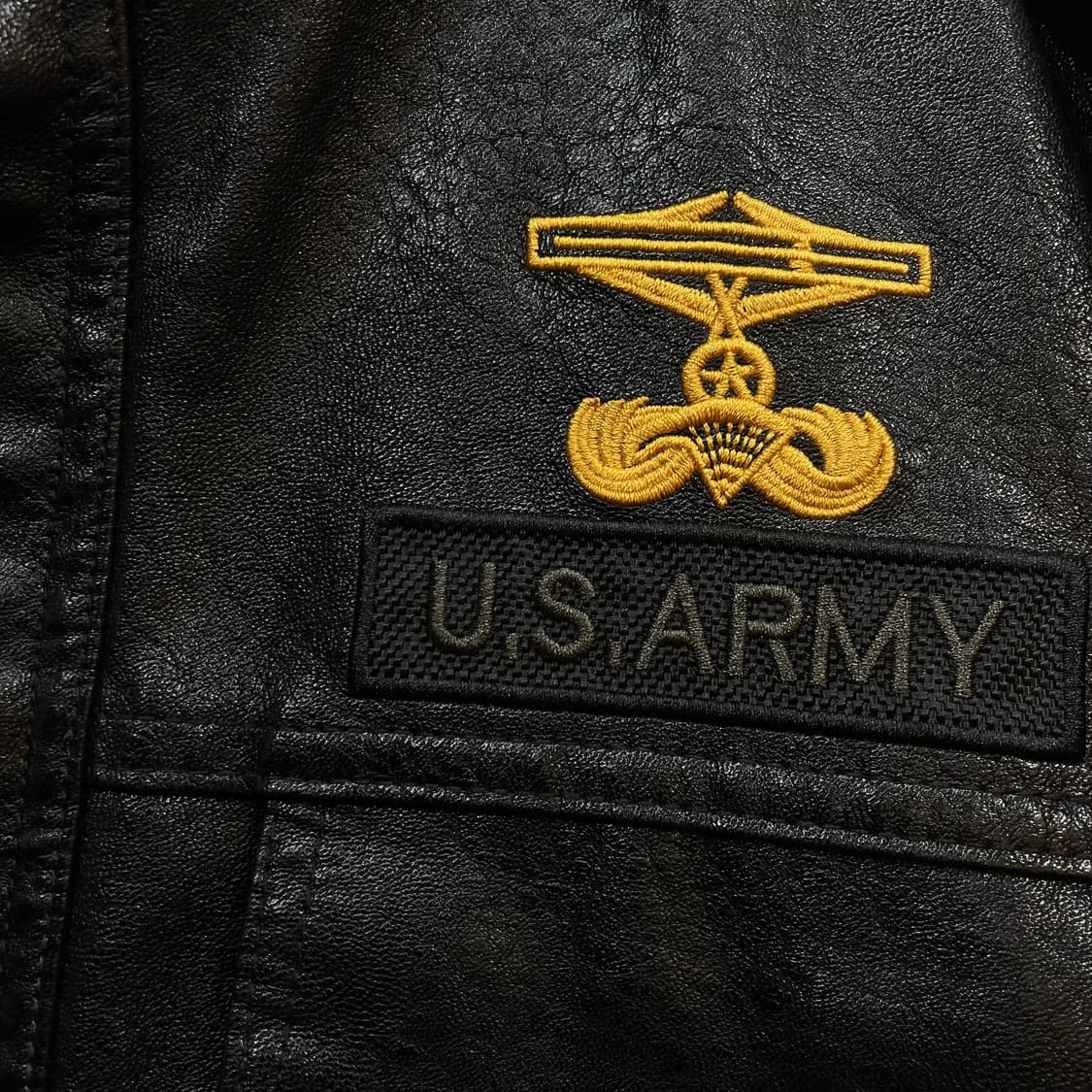Black Military Leather Jacket 상품이미지8