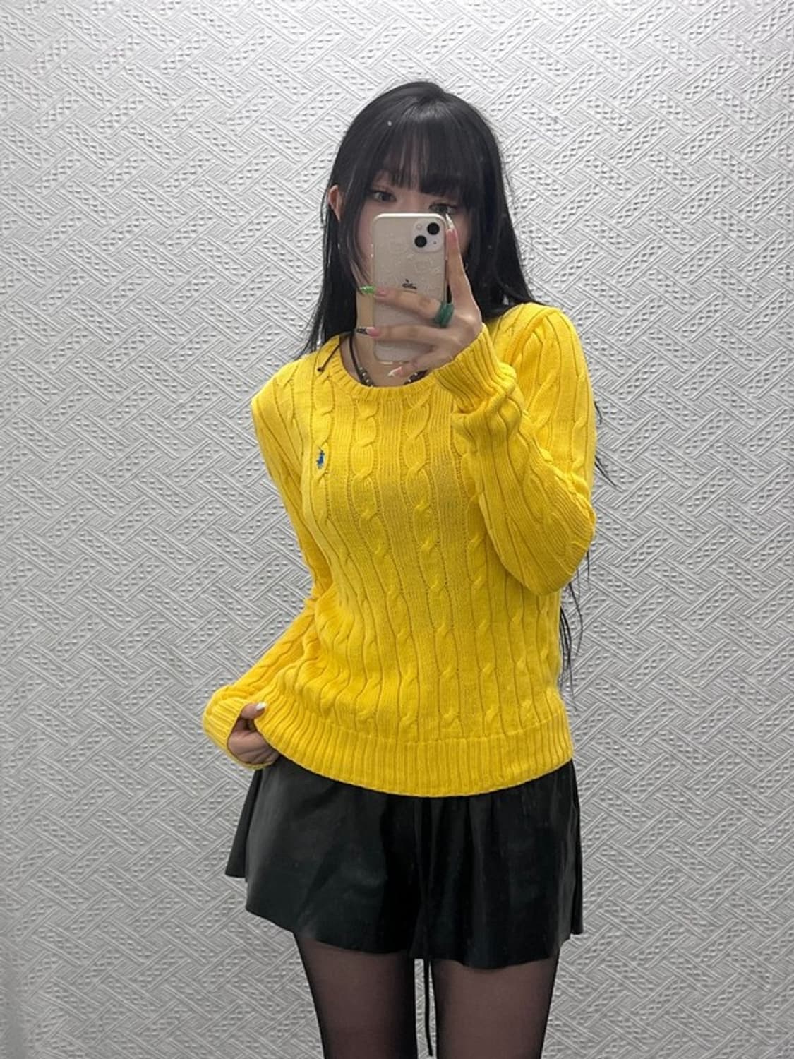 폴로 랄프로렌 레트로 빈티지 옐로우 꽈배기 니트 M C08961 상품이미지1