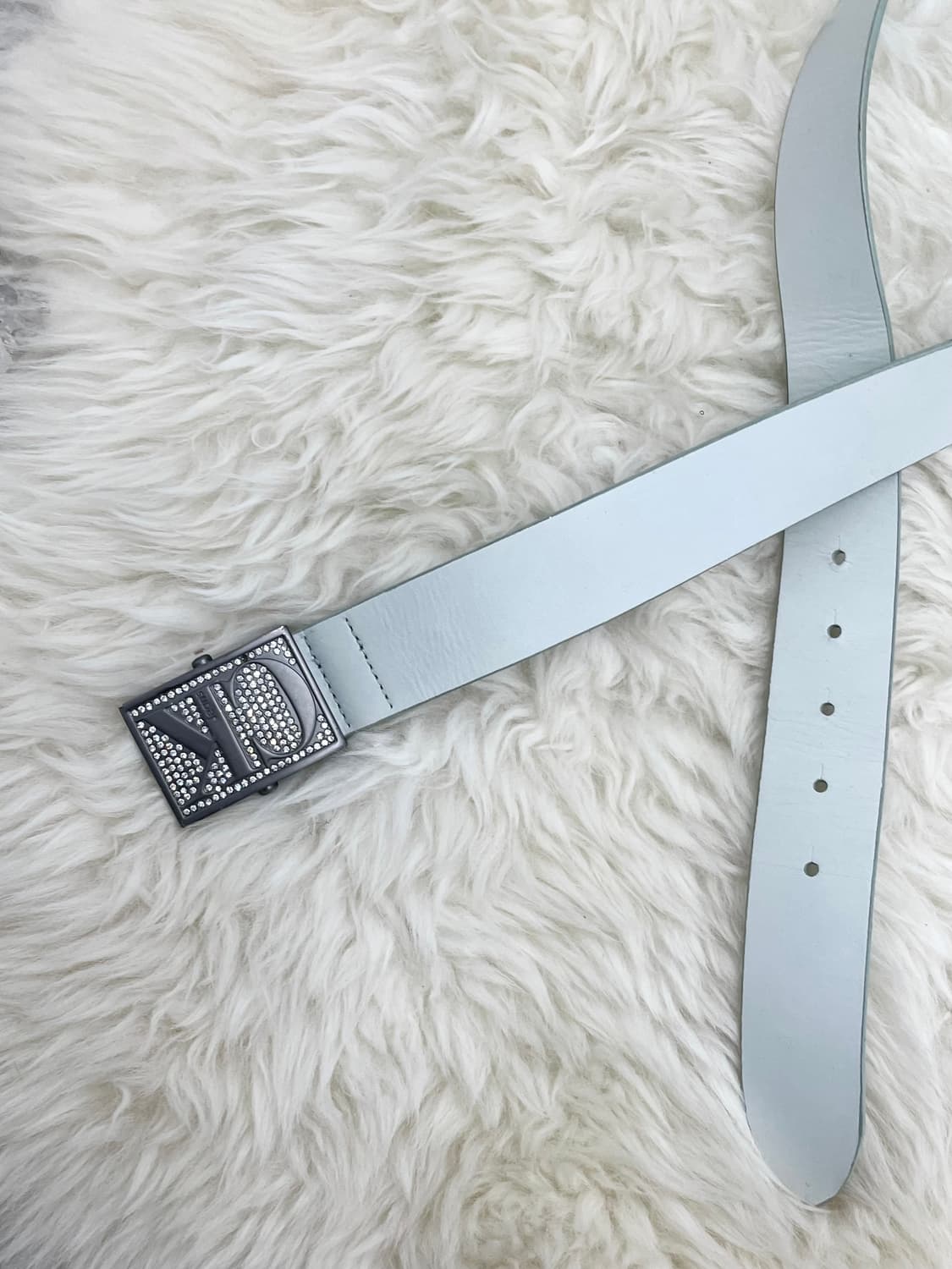 ck 캘빈클라인 리얼레더 민트 큐빅 버클 벨트 *레어 상품이미지8