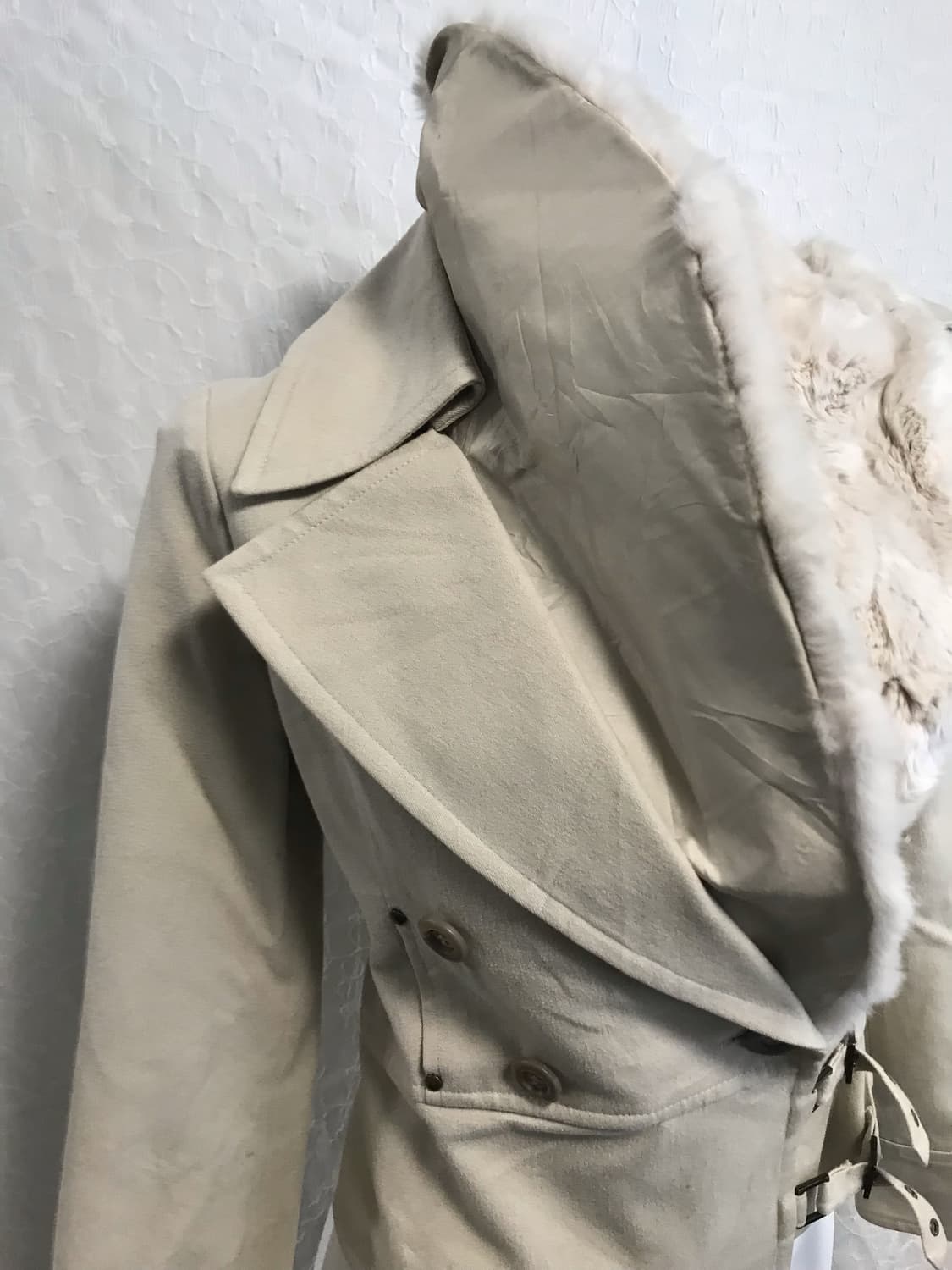 빈티지 y2k 페어리 래빗퍼 벨티드 코튼 퍼 자켓 상품이미지8