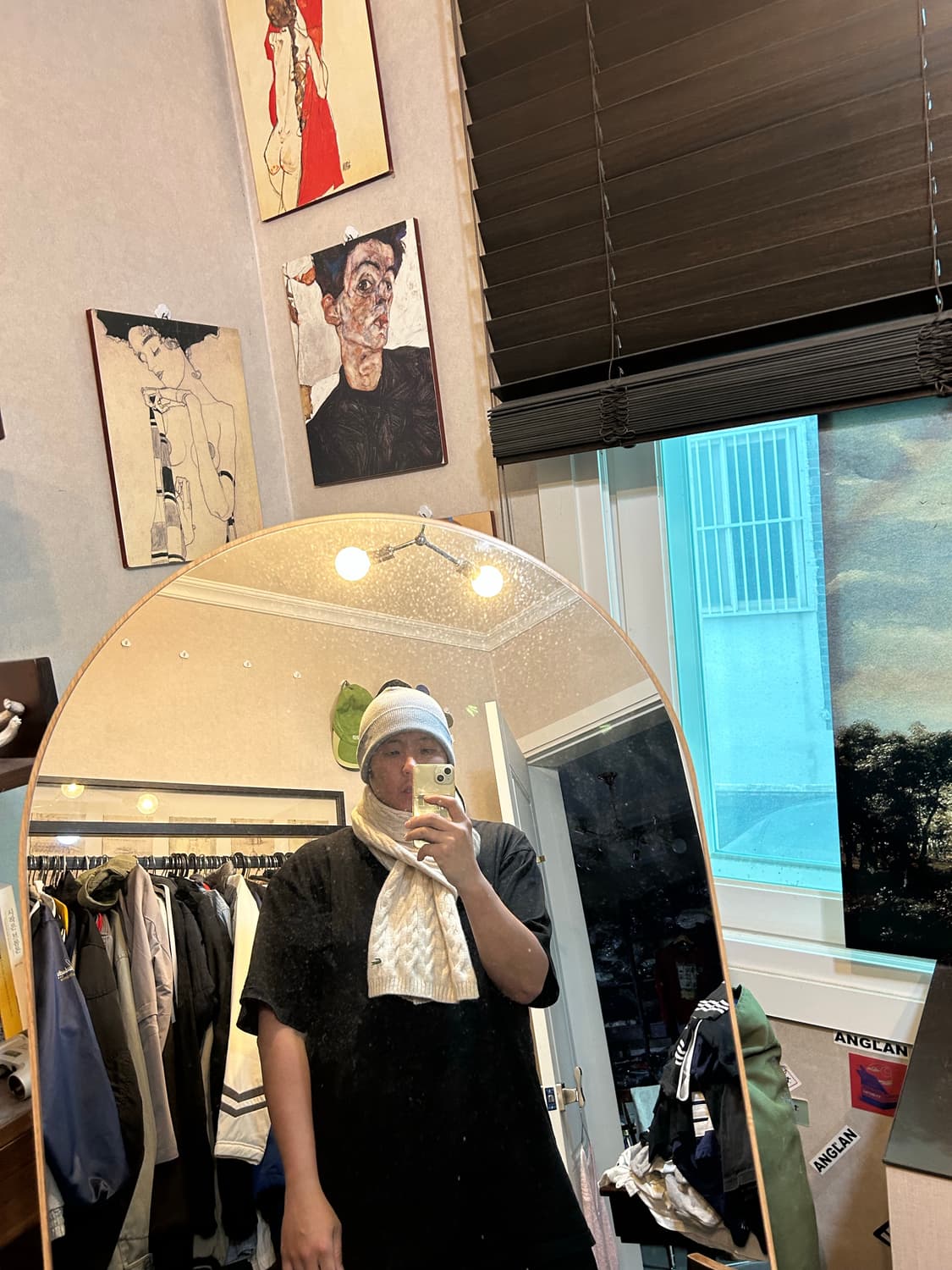 라코스테 아이보리  컬러 케이블 짜임 울 머플러  상품이미지3