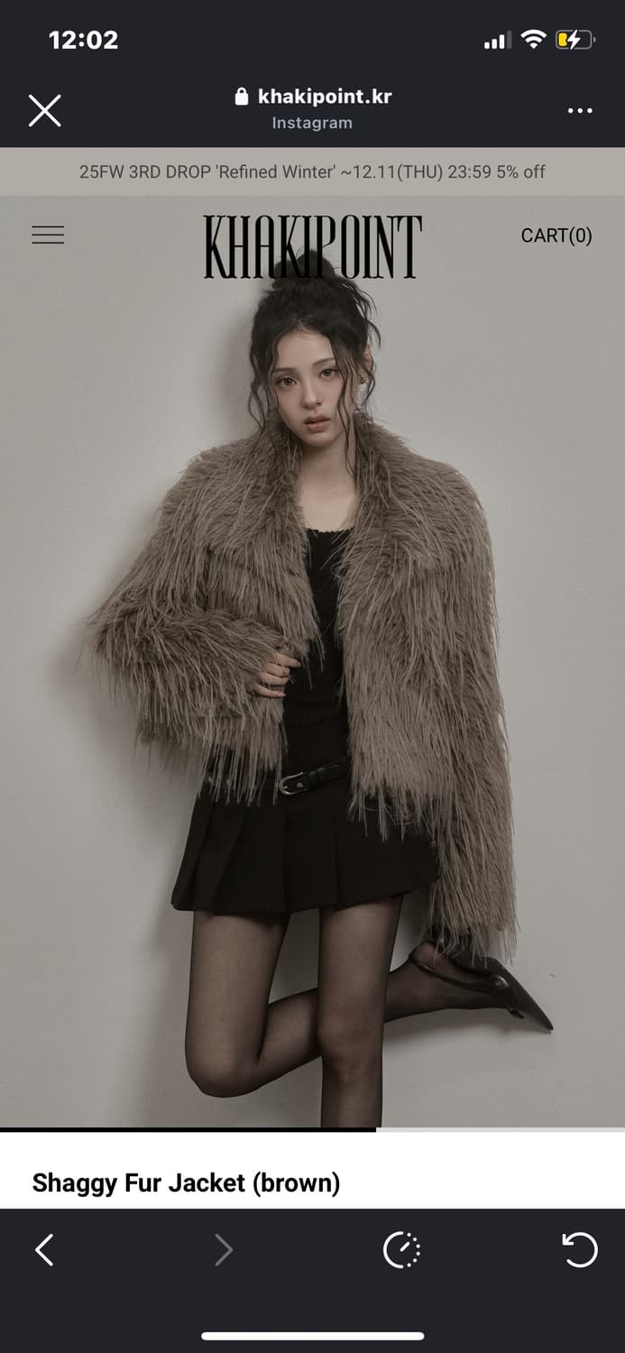 카키포인트 shaggy fur jacket 상품이미지1