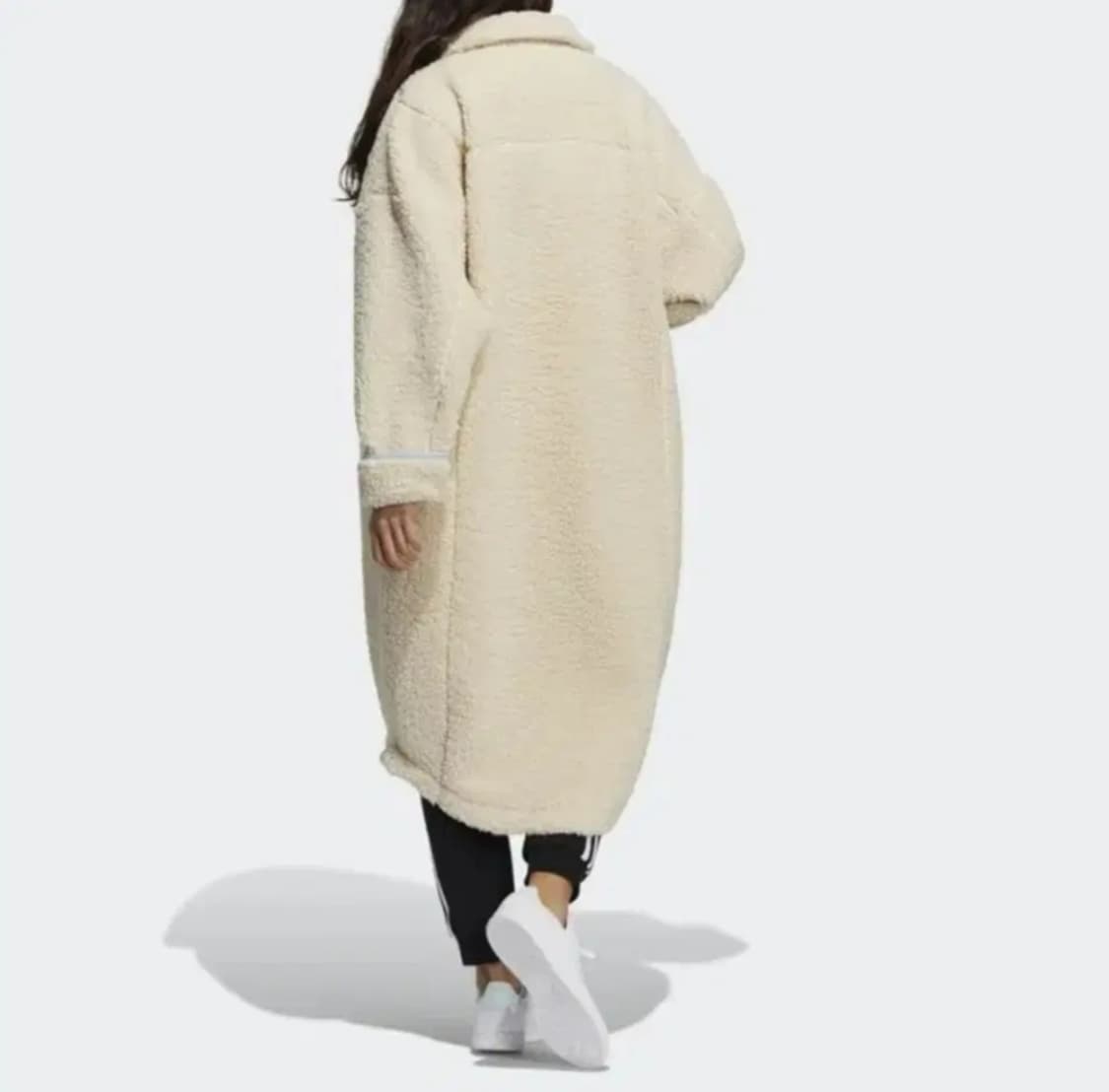 아디다스 쉐르파 브라운 뽀글이 롱 코트 상품이미지4