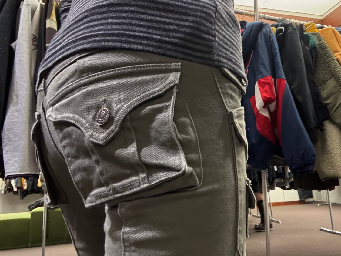 0)Japanese vintage 여성 부츠컷 카고팬츠 상품이미지3