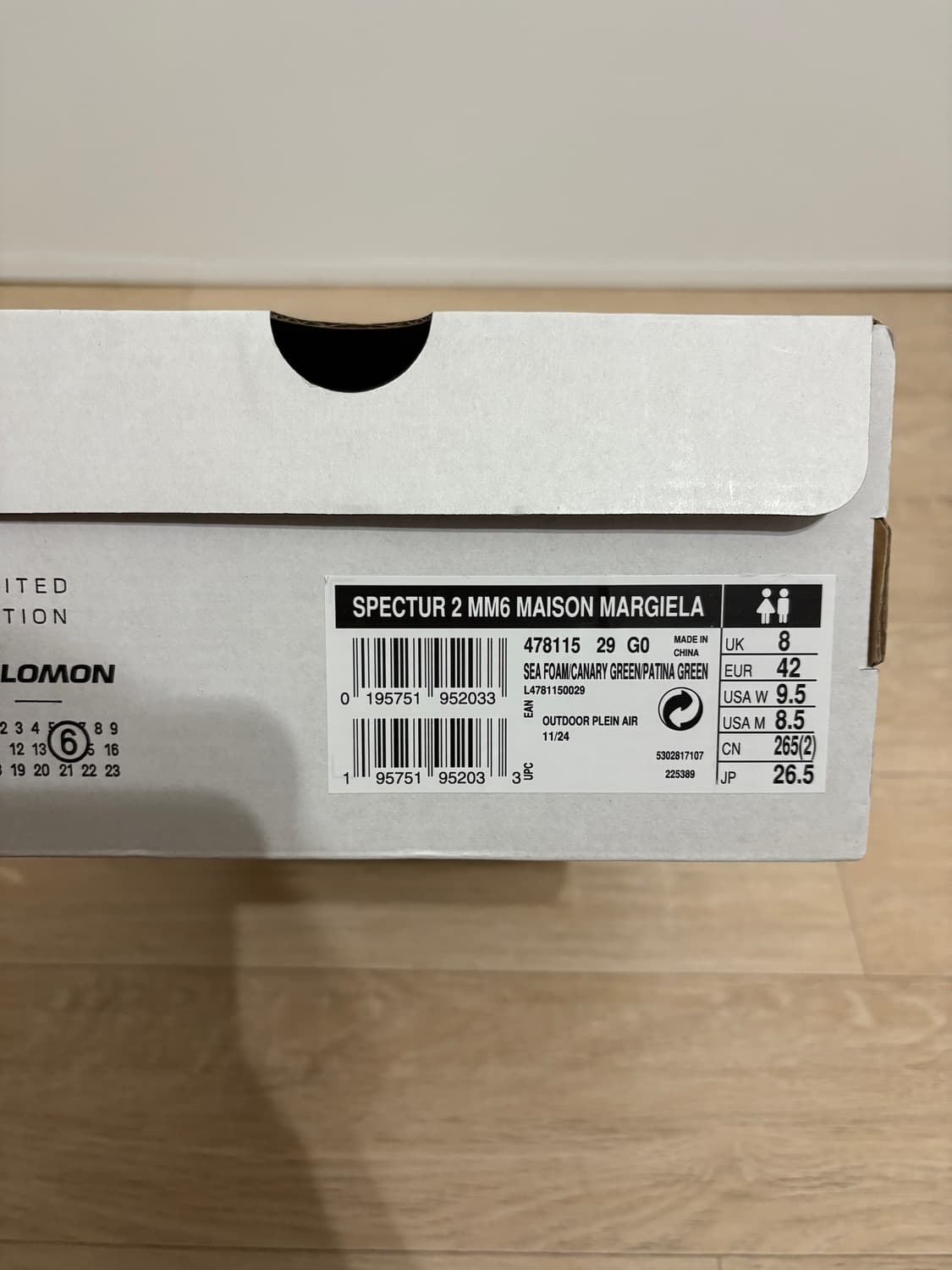 살로몬 MM6 메종 마르지엘라 / 스펙터 2 씨폼 그린 / 260 상품이미지9