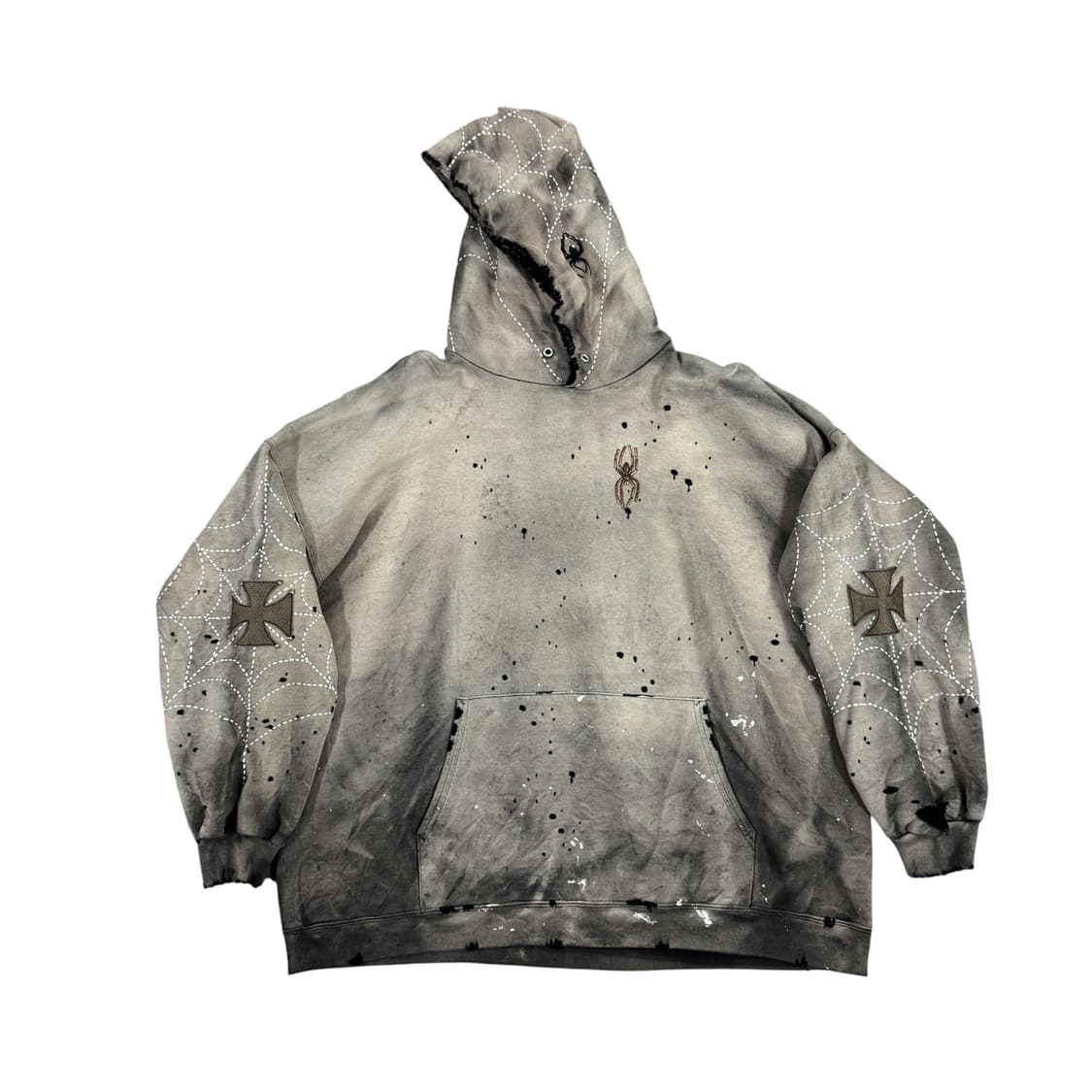 빈티지 페이드 스파이더웹 사시코 후드 Sashiko Hoodie 상품이미지1