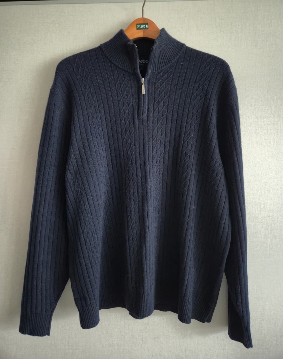 캐시미어 100 반폴라 집업 니트 상품이미지1