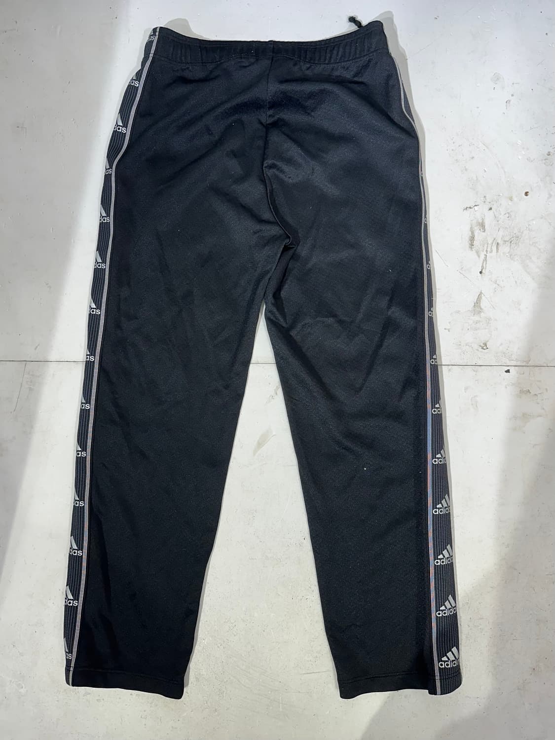 아디다스 블랙 로고 사이드 라인 와이드 추리닝 바지 M 상품이미지5