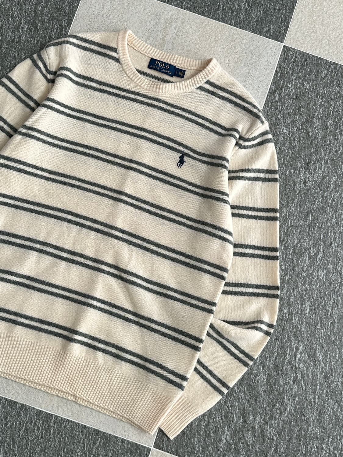 폴로 랄프로렌 아이보리 스트라이프 울 니트 상품이미지6