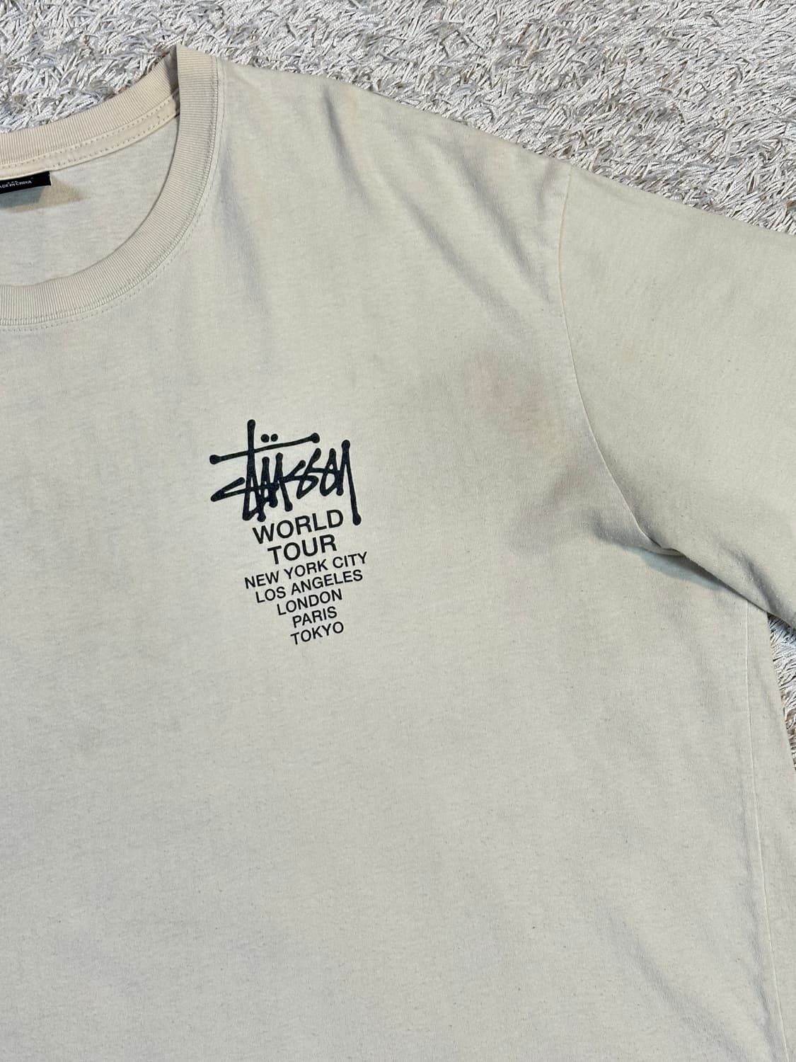 스투시 STUSSY 월드투어 반팔 티셔츠 아이보리 상품이미지7