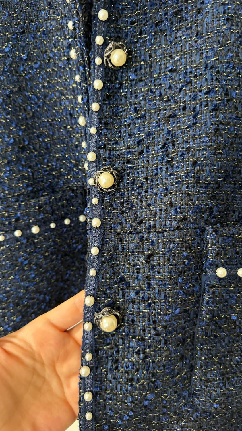샤넬 CHANEL 빈티지 진주 트위드 자켓 상품이미지4
