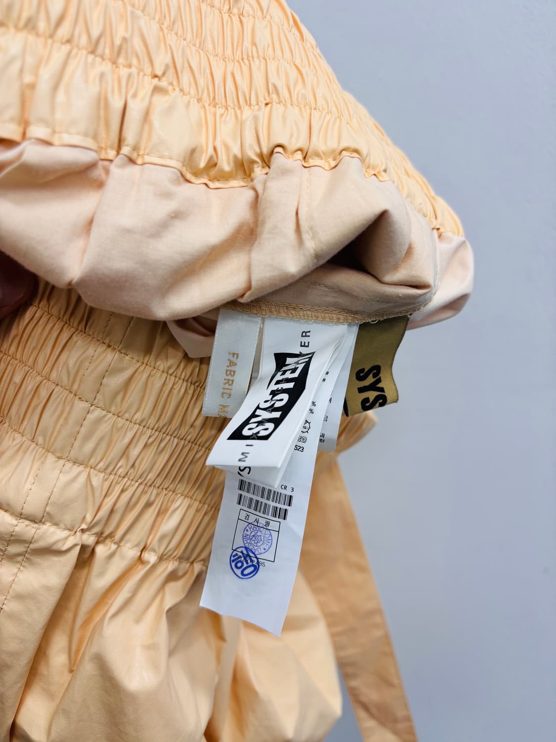 시스템(SYSTEM) 페이크 레더 밴딩 하프 팬츠 피치 상품이미지4