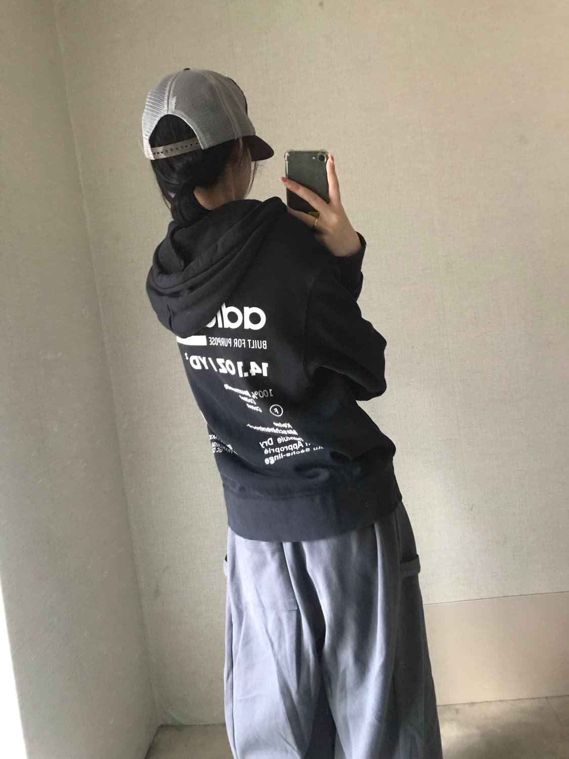 아디다스 블랙 빅로고 후드집업 상품이미지3