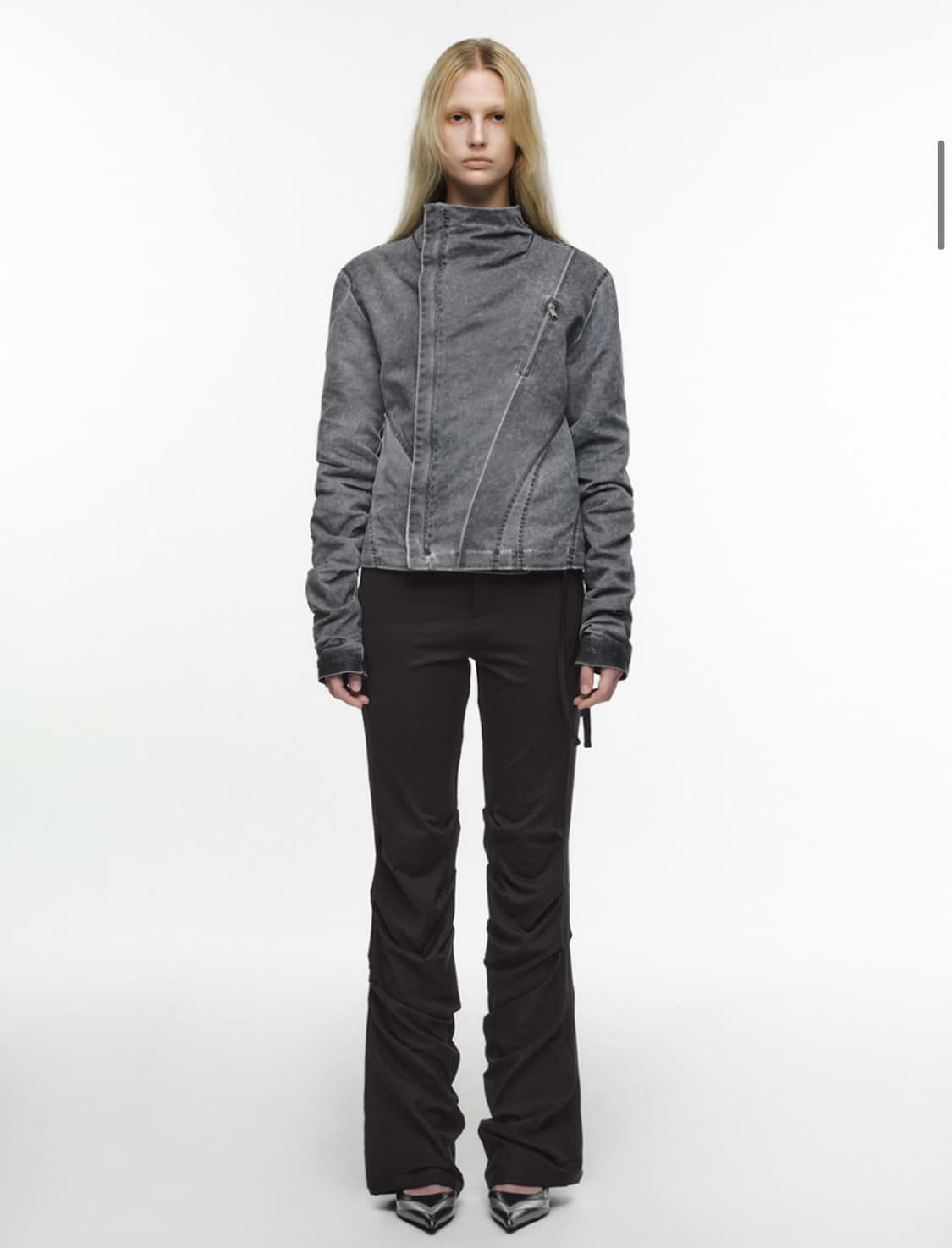 NACHE DRAPING JERSEY PANTS CHARCOAL 상품이미지2