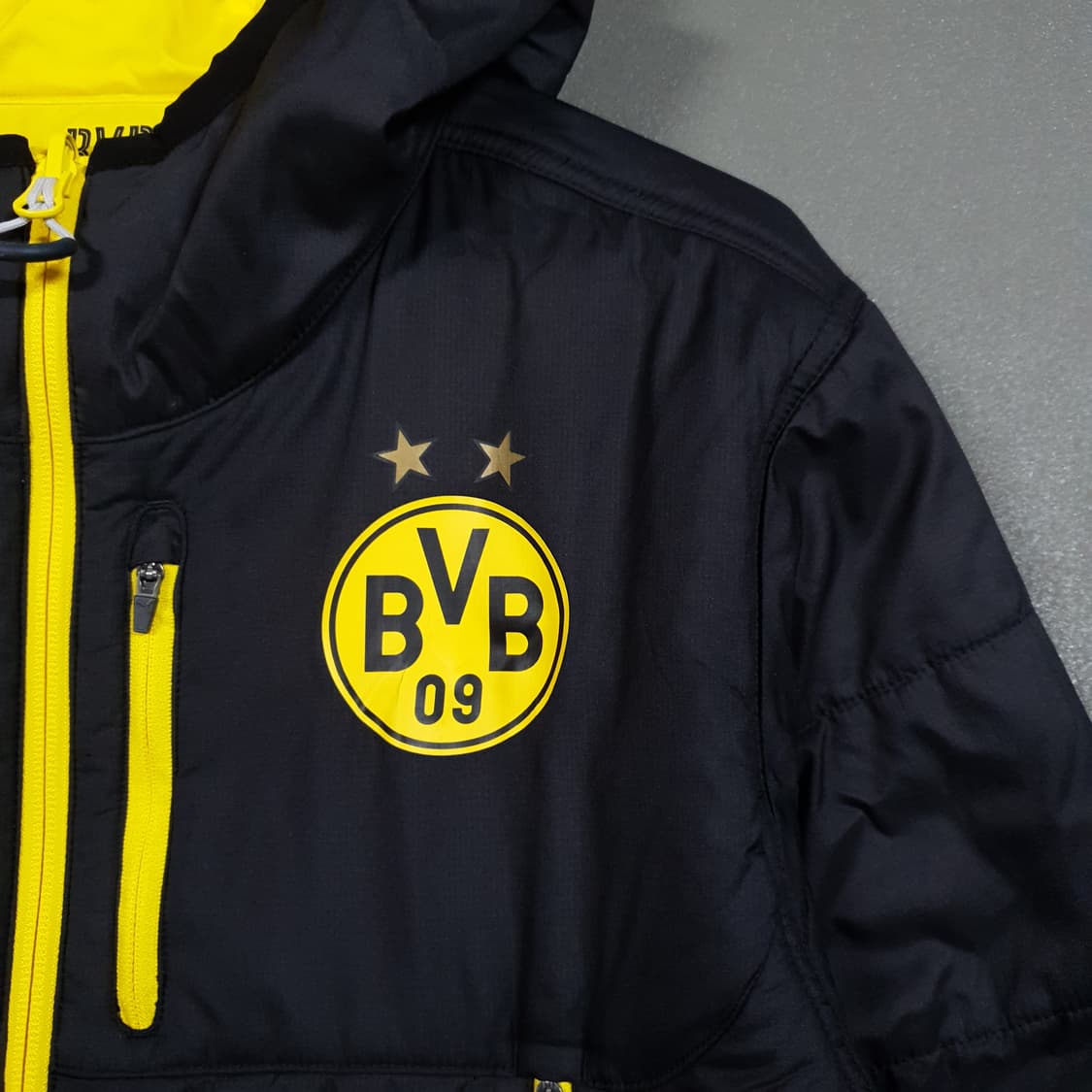 실측 M) 퓨마 도르트문트 리버서블 투웨이 경량 패딩 점퍼 자켓 블록코어 상품이미지4