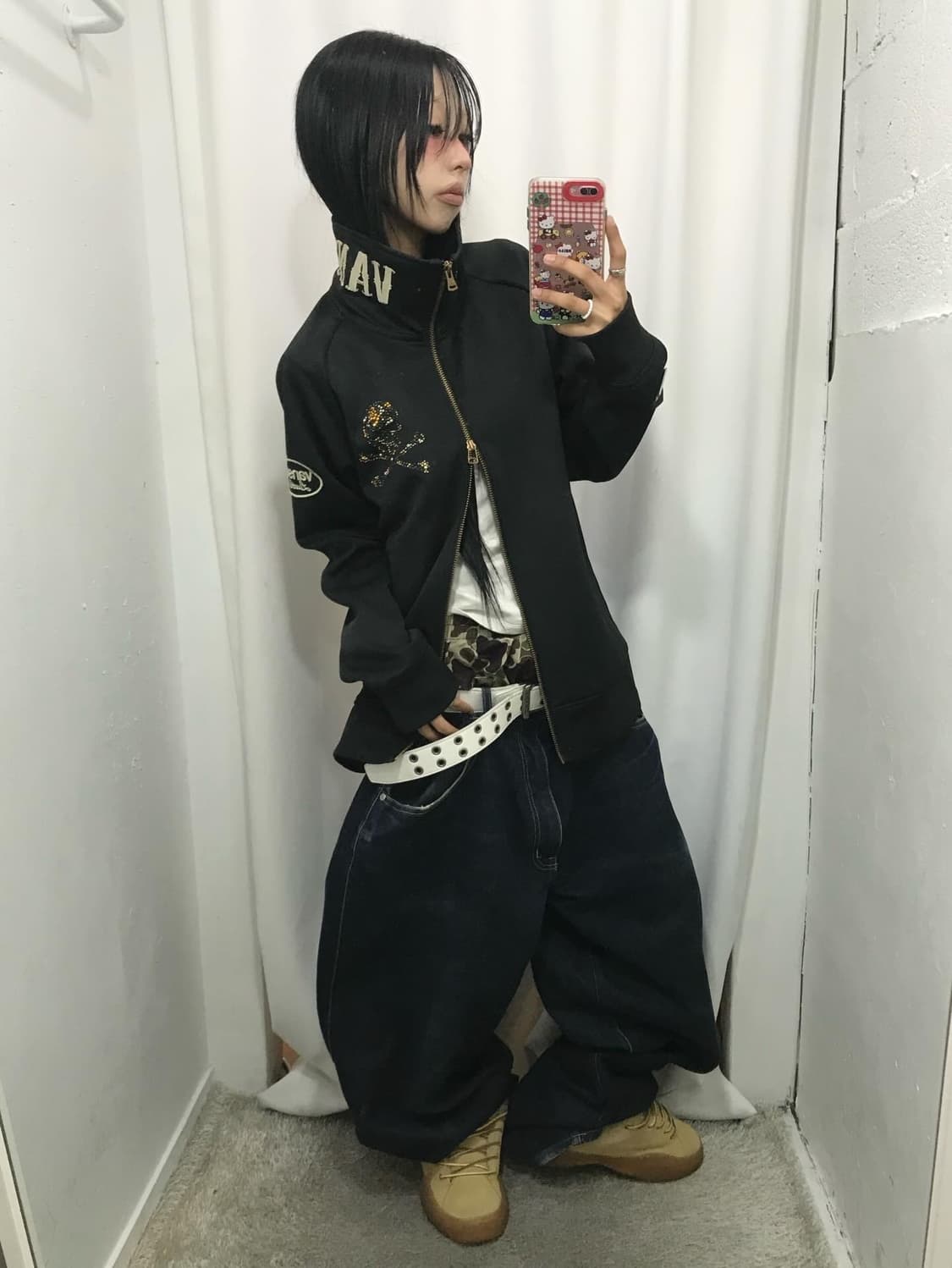 Vanson Embroidery Cubic Two-way Jersey 상품이미지6