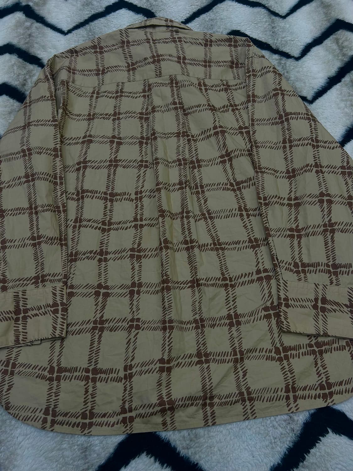 [L]유니클로x마르니 오버핏 프린트 셔츠/베이지 상품이미지4