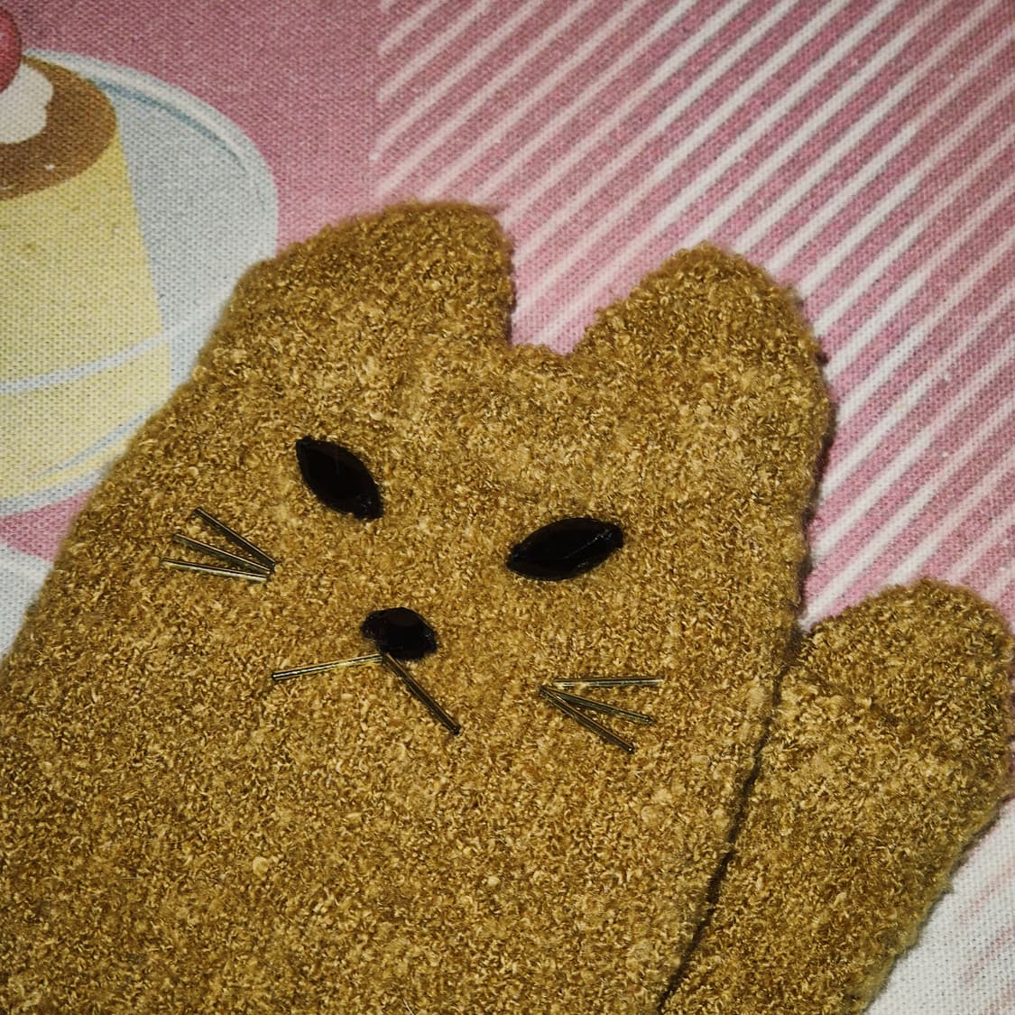 10s 안나수이 핑거리스 고양이 부클 니트 장갑 상품이미지7