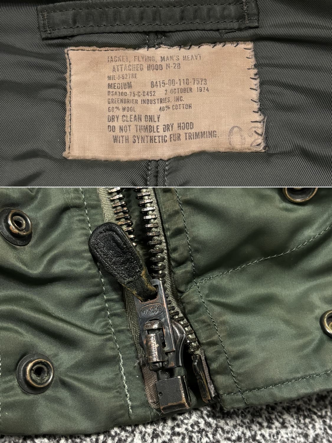 70s 오리지널 N-2B 플라이트 자켓 상품이미지4