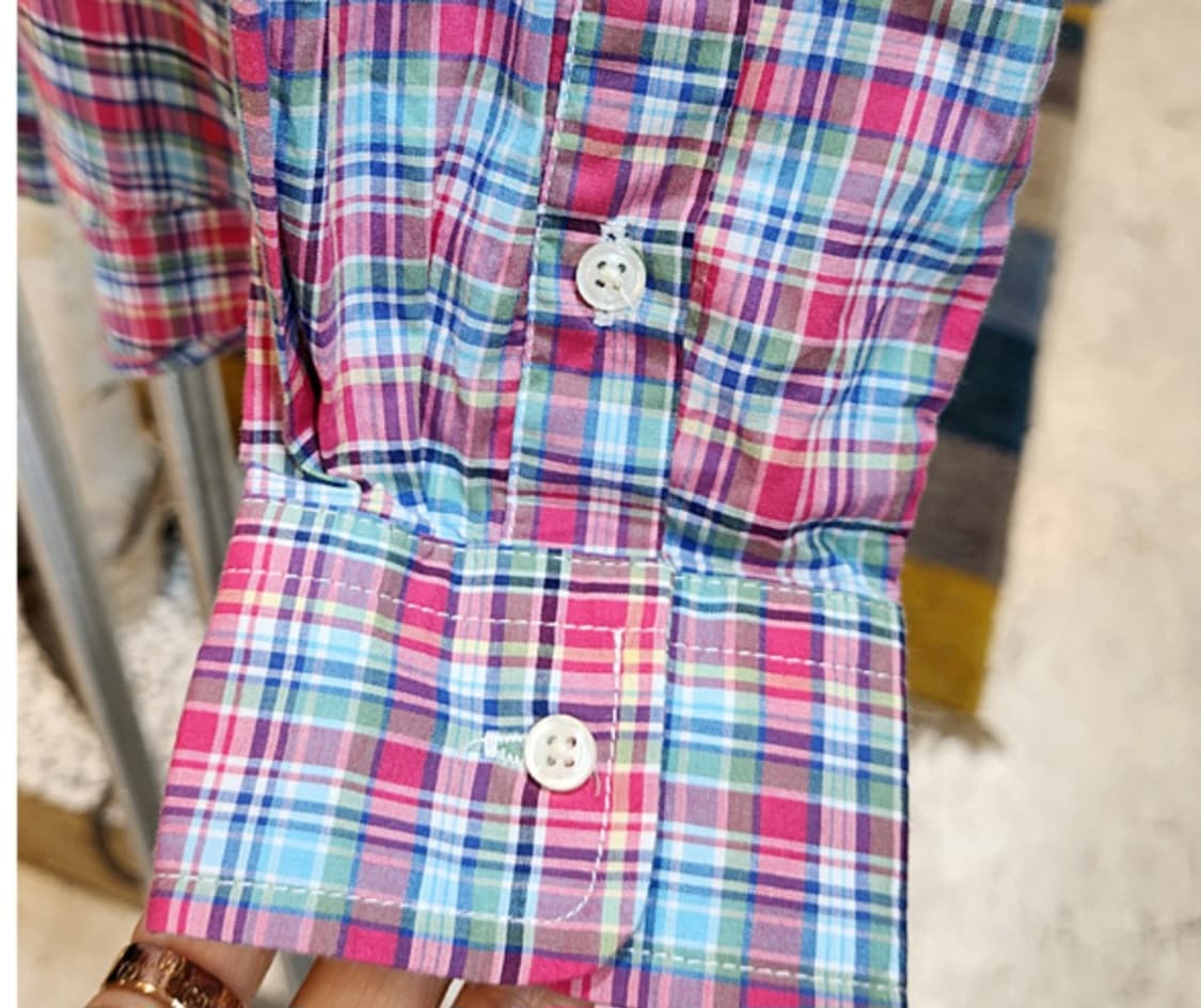 RALPH LAUREN 랄프 로렌 코튼 체크 카라 셔츠 상품이미지8