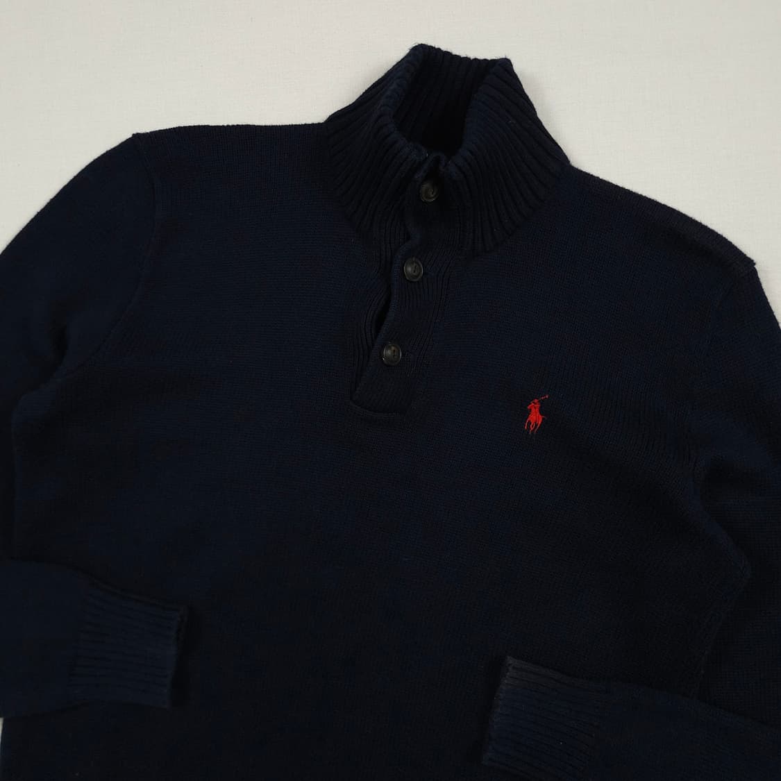 S(90) 폴로 랄프로렌 투버튼 폴라 니트 네이비 상품이미지1