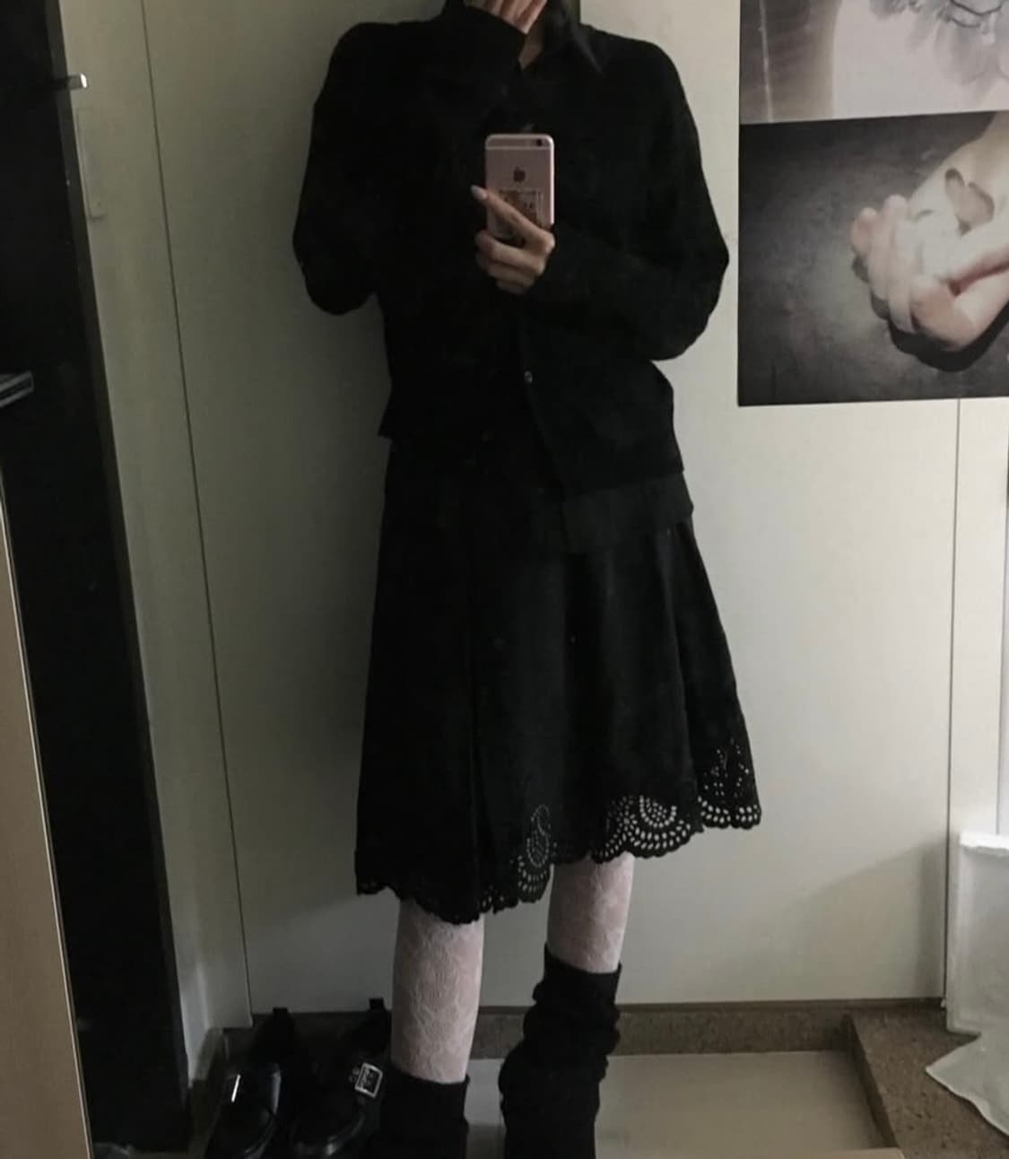 레이스 펀칭 스커트 상품이미지1