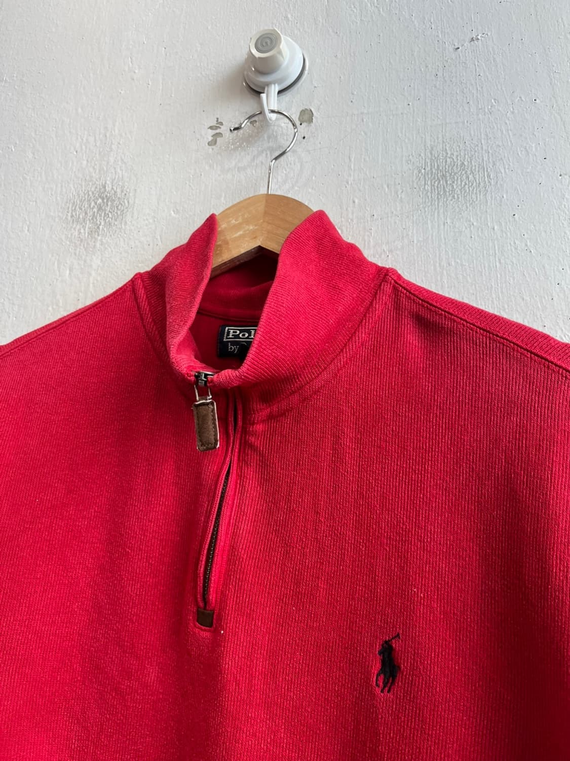 폴로랄프로렌 반집업 코튼 니트 레드 L 상품이미지2