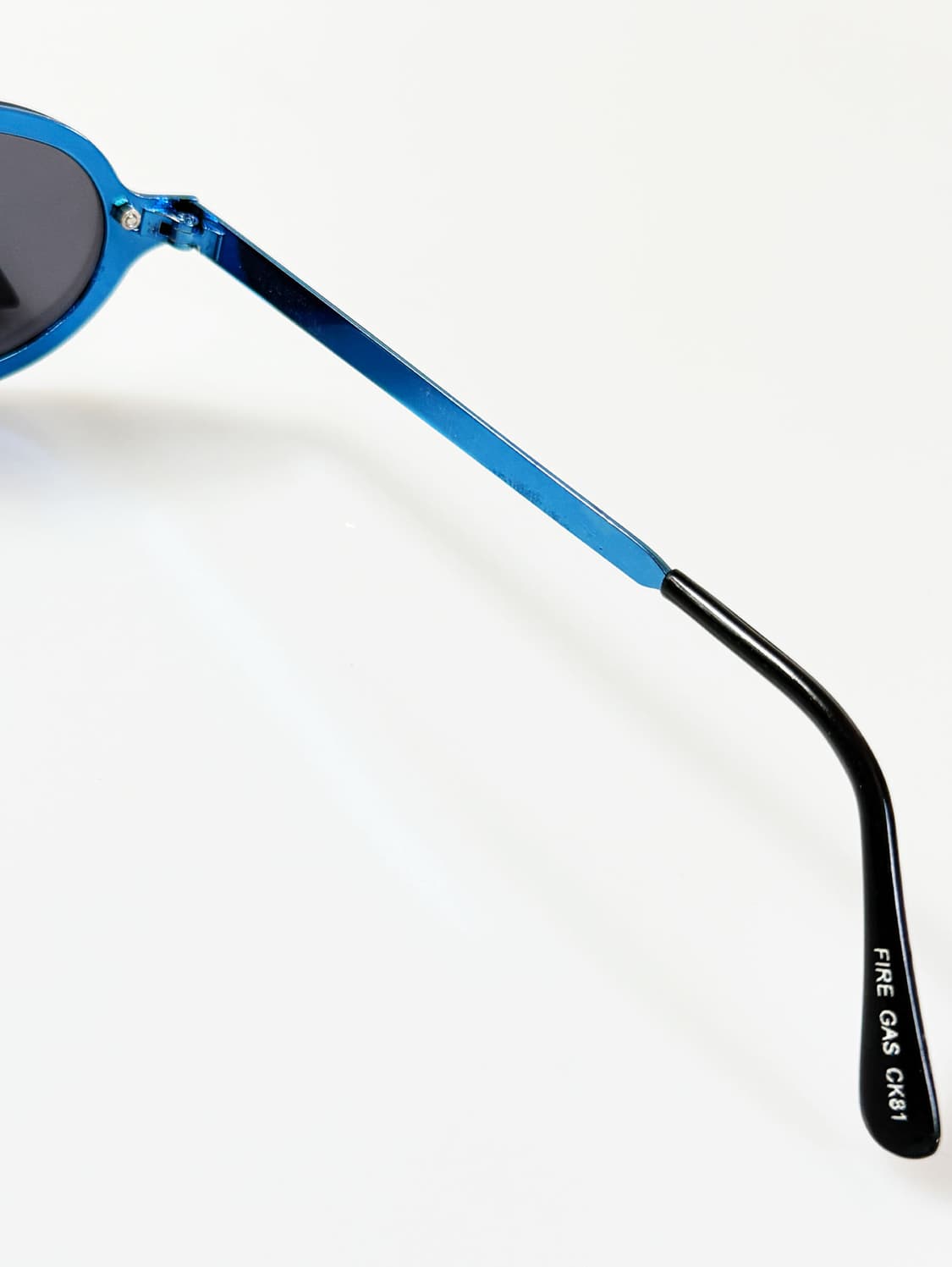 90s FIRE GAS 무테 오벌 블루메탈 프레임 빈티지 선글라스 상품이미지6