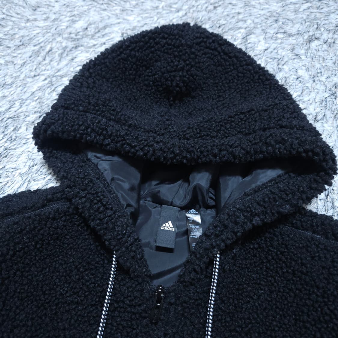 아디다스) XS 여자 후리스집업 뽀글이 후드집업 / 왕눈이샵 상품이미지7