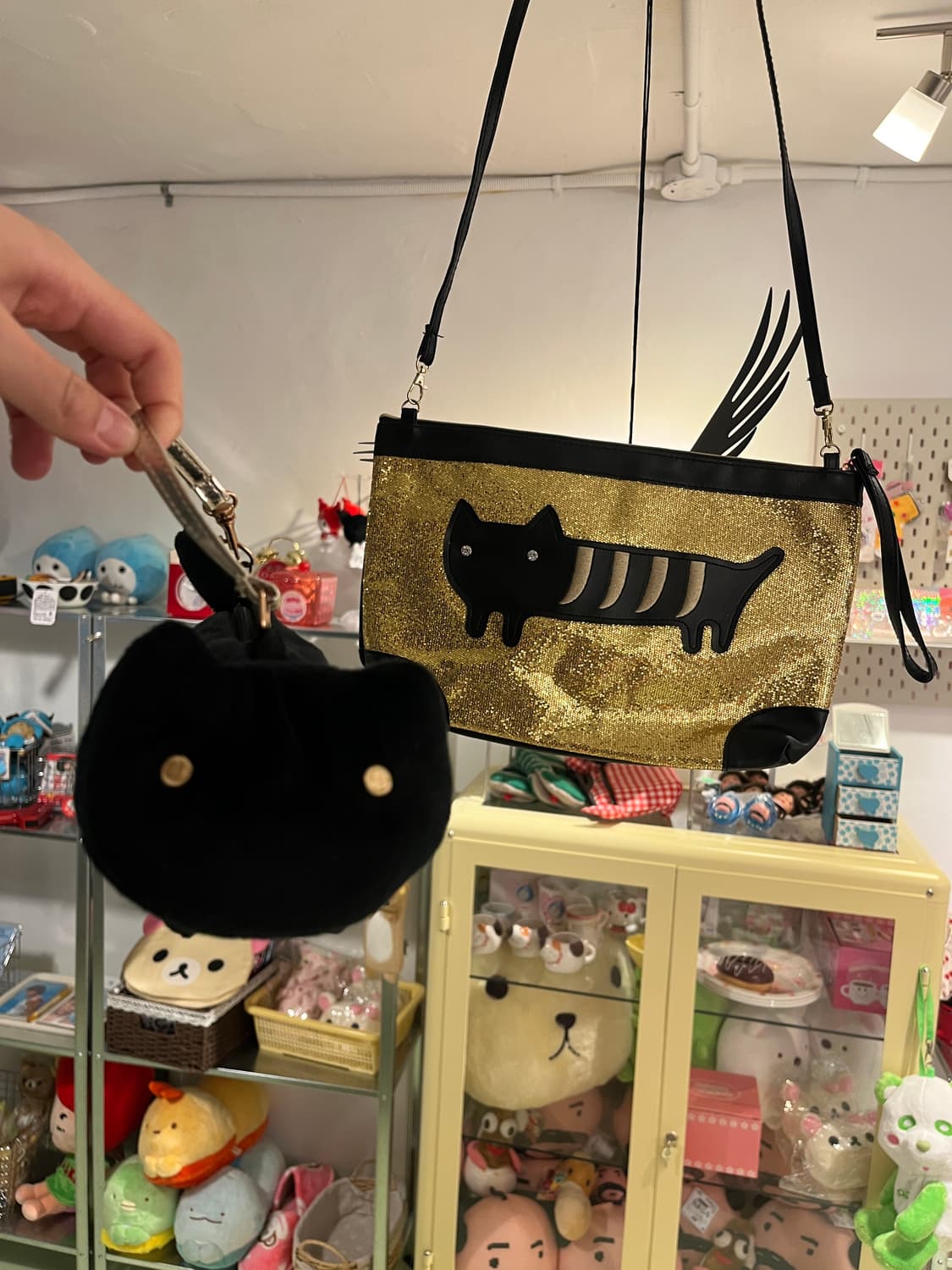 츠모리치사토 골드 반짝이 냐옹 크로스백 🐈‍⬛ 상품이미지10