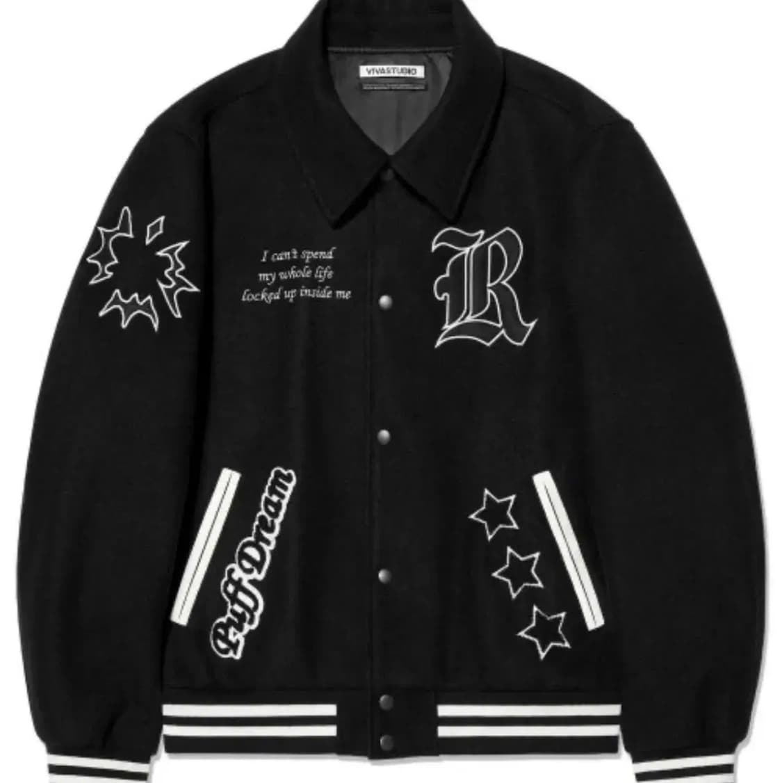 비바스튜디오 블랙 울 바시티 자켓 L 상품이미지1