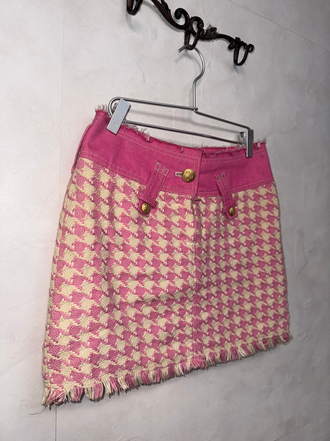 Jessi Newyork pink houndtooth tweed sk 상품이미지2