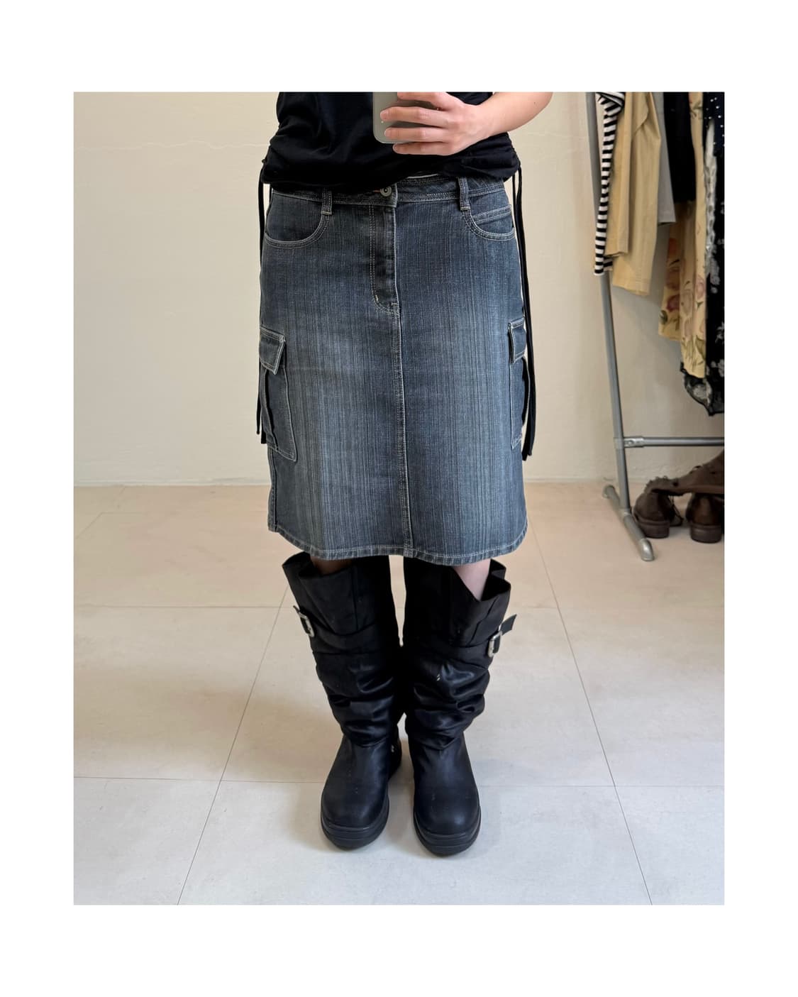 빈티지 데님 스커트 상품이미지4