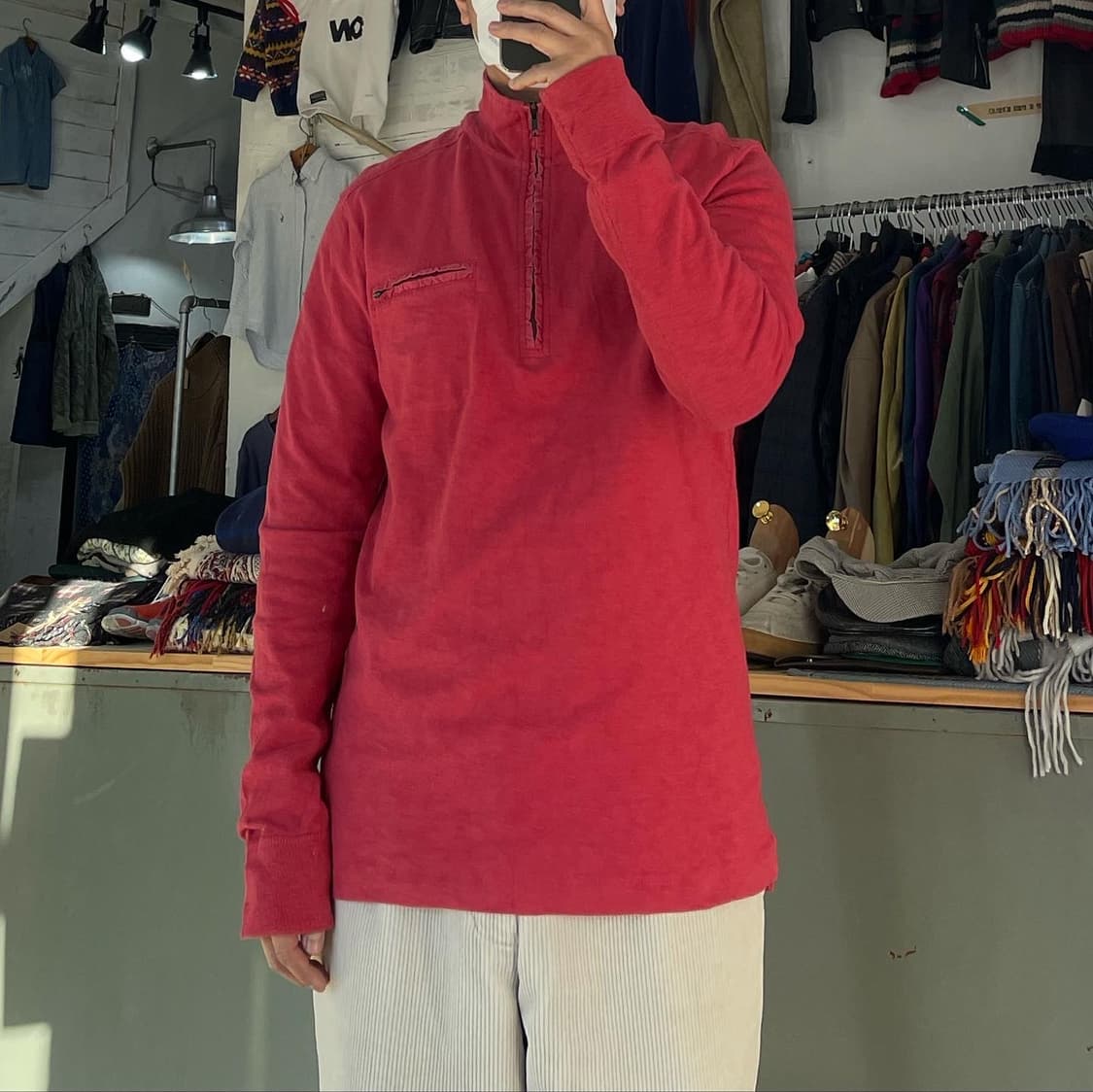 (착용컷) J.CREW 하프 집업 폴라 티셔츠  상품이미지2