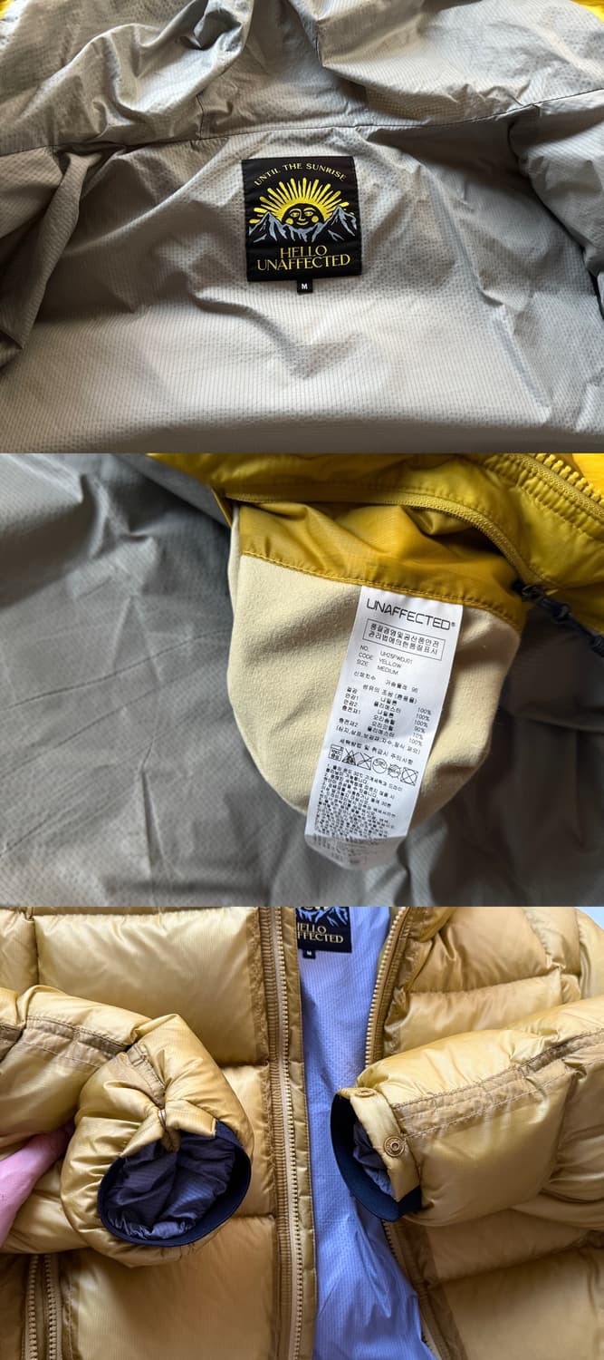 UNAFFECTED x Hello Sunrise 콜라보 패딩점퍼 옐로우 상품이미지7