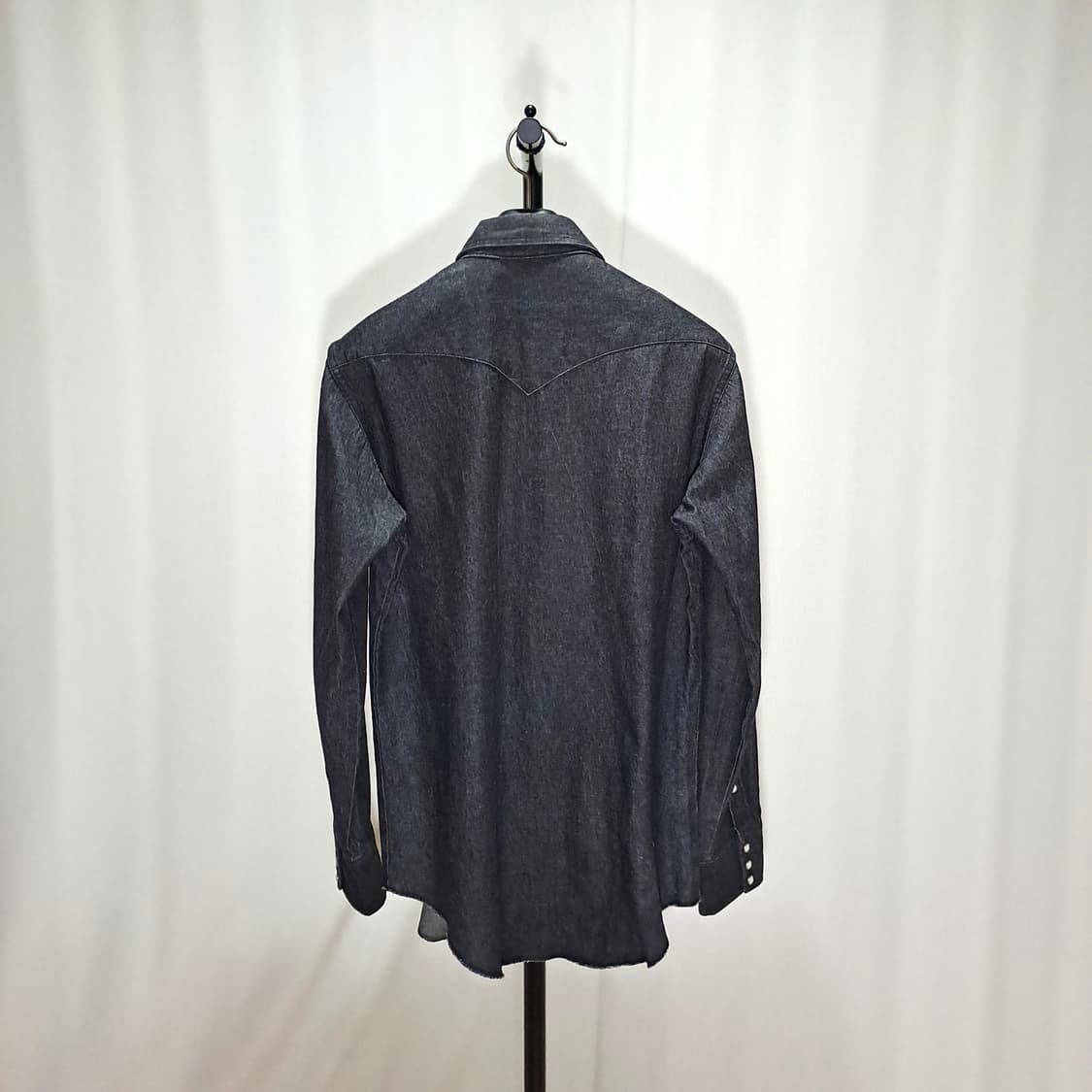 (택포) 90s 랭글러 흑청 웨스턴 셔츠 슬림핏 L B519 상품이미지4