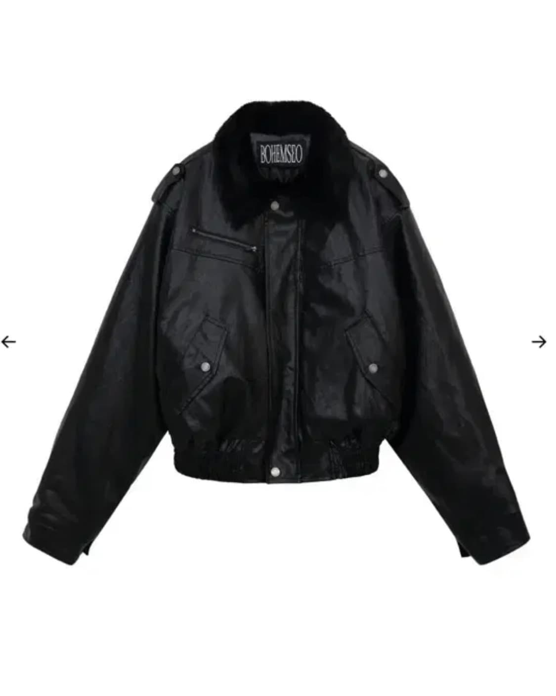 보헤미안서울 크링클 퍼 레더 점퍼 상품이미지1