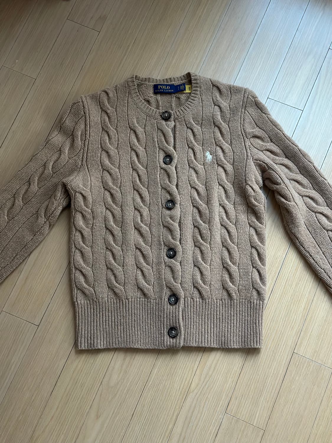 폴로 울 블렌드 수지 가디건 카멜 S 상품이미지7