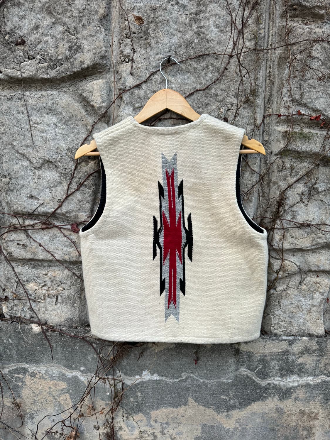 센티넬라 빈티지 핸드 우븐 울 오르테가 치마요 베스트 조끼 나바호 상품이미지2