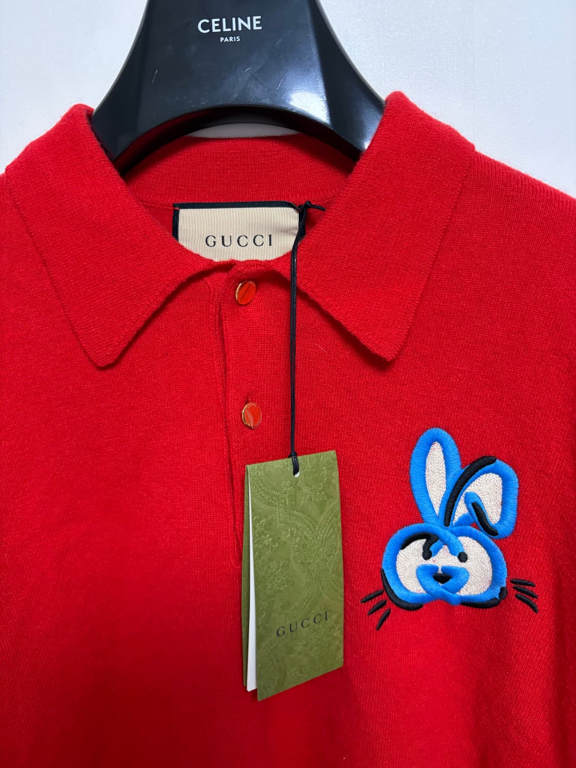 구찌 남성 래빗 컬렉션 레드 니트 L사이즈 국내 매장판 정품 상품이미지3