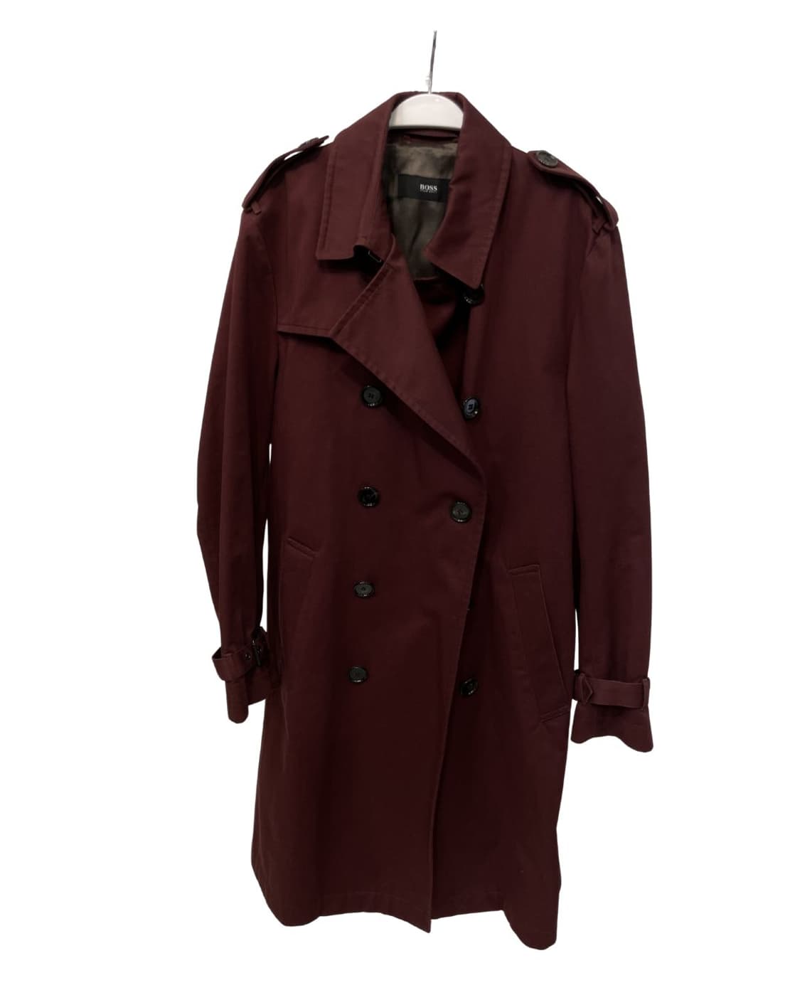 휴고 보스 버건디 색상 트렌치코트 상품이미지1