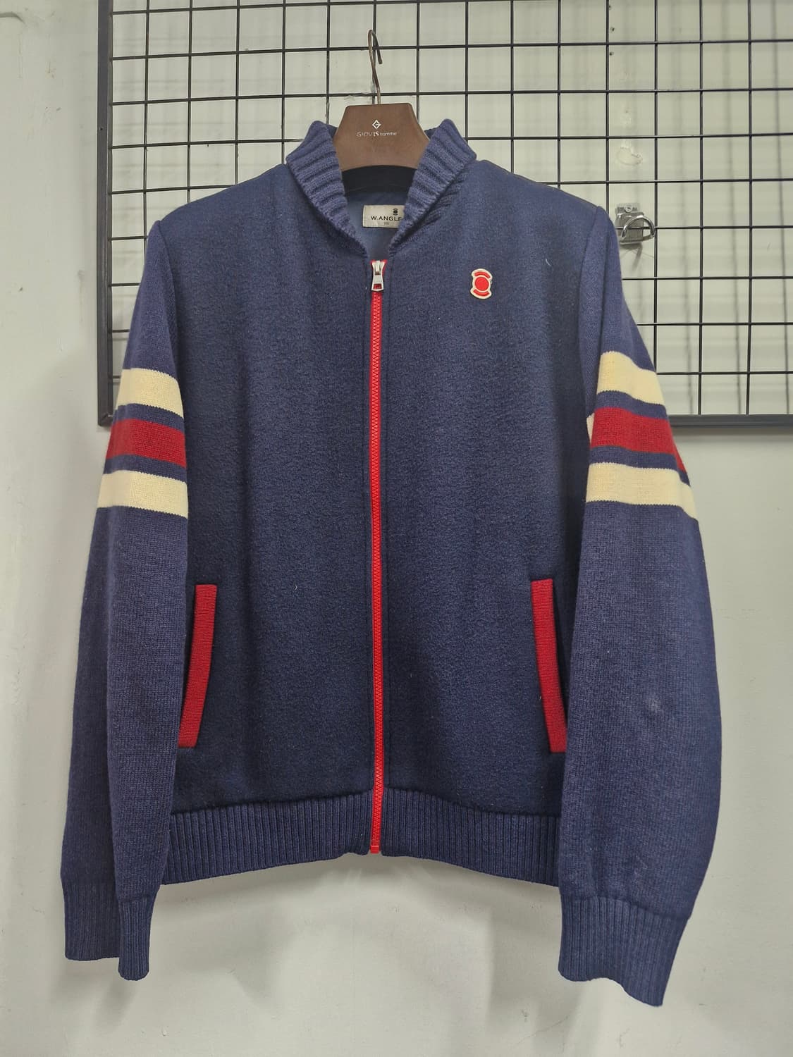 105XL 와이드앵글 방풍 니트 집업 네이비 상품이미지1