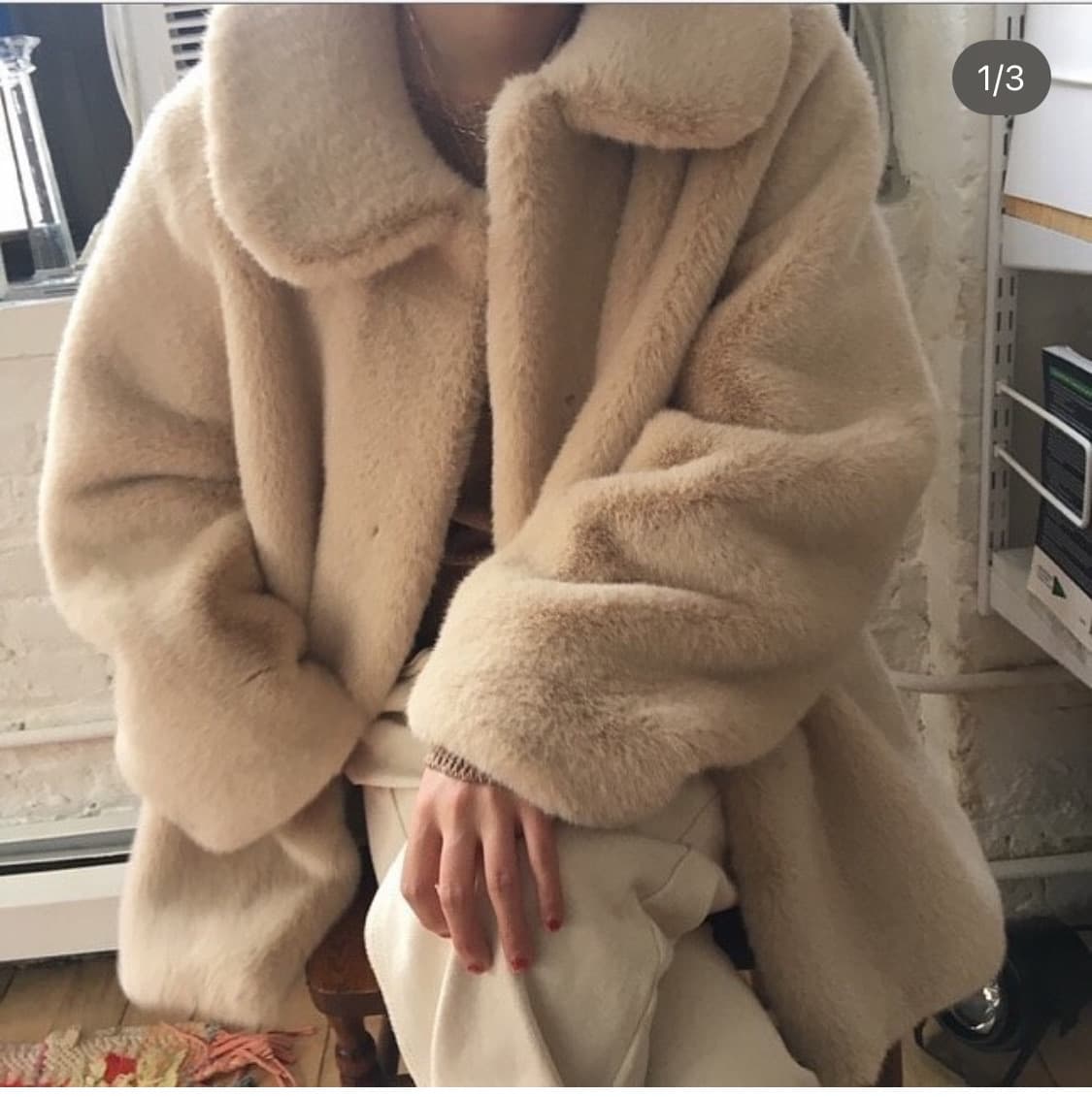 리본빛 에디트 퍼 코트(모네) 상품이미지5